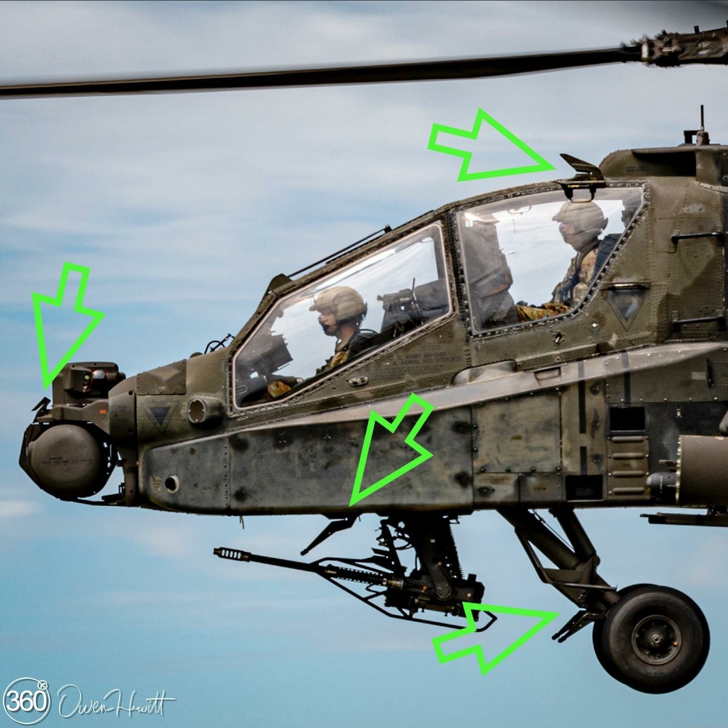 Wirestrike protection system (WSPS) Cable cutter in Apache helicopter