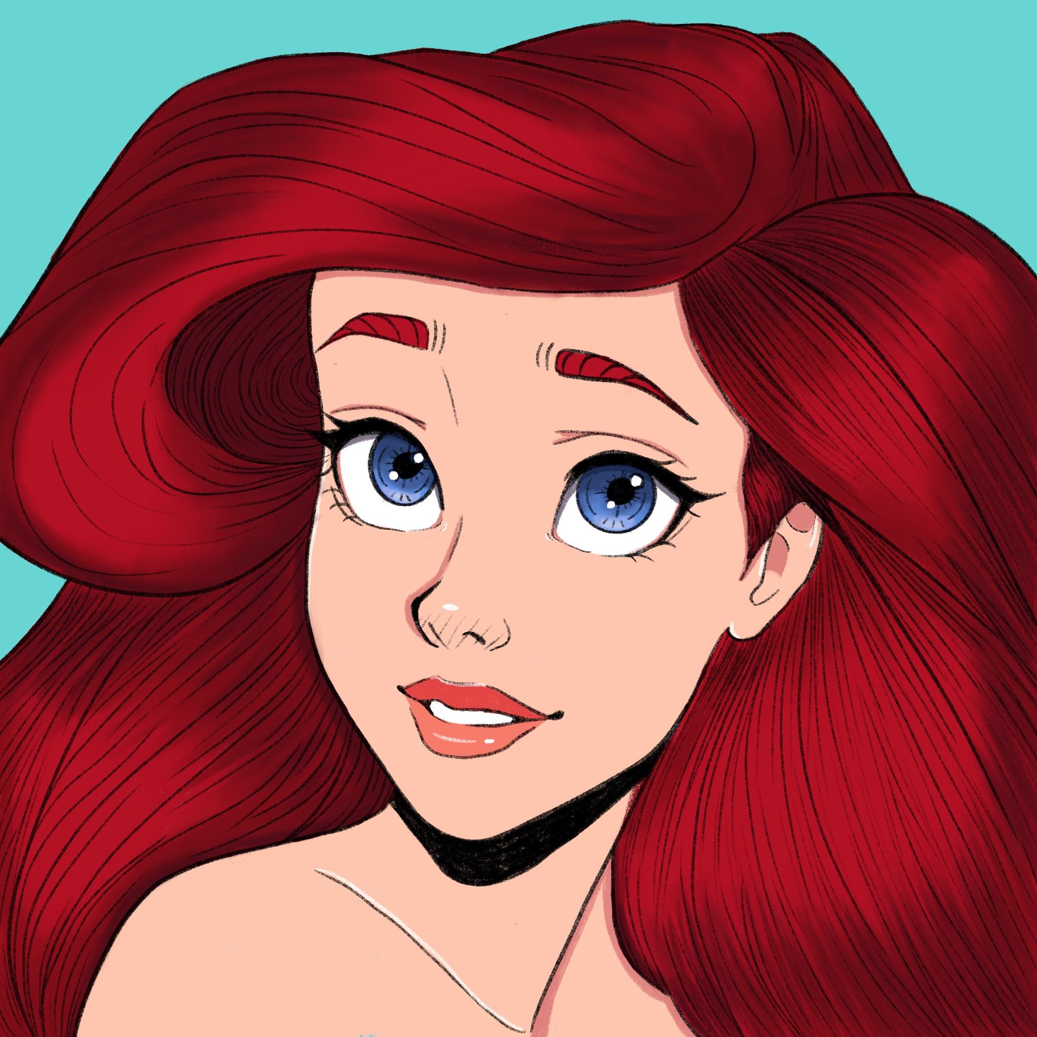 Disney Ariel Face Drawing