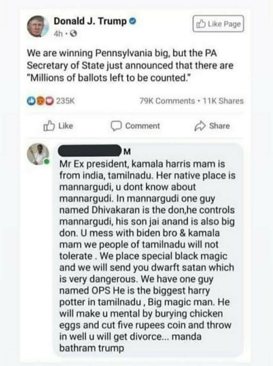 manda bathram trump (translation in comments) BrandNewSentence