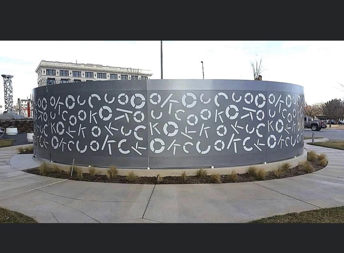 This is a public art installation in downtown Oklahoma City lovingly