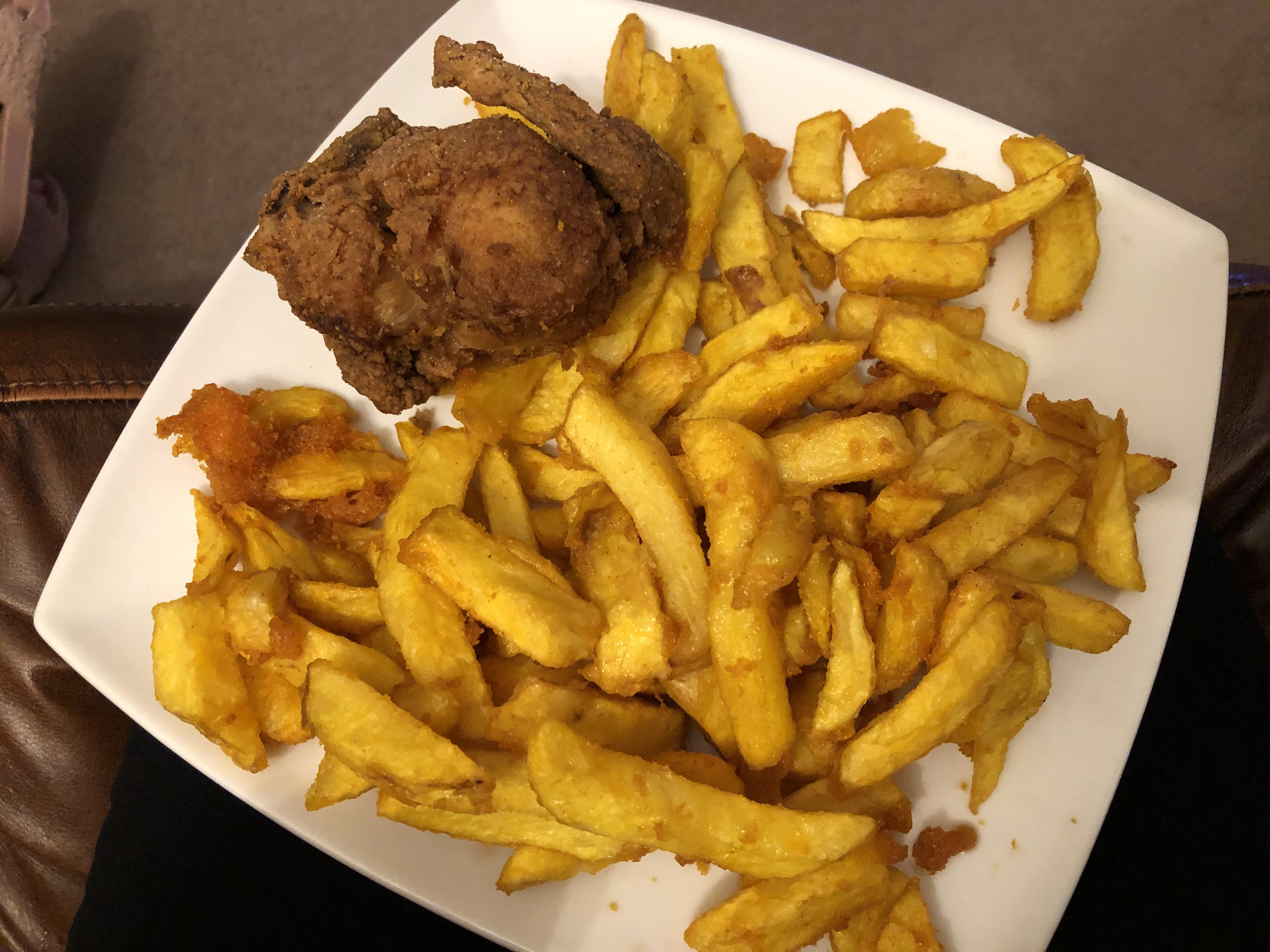 Battered Chips & Chicken from the local chippy. r/UK_Food