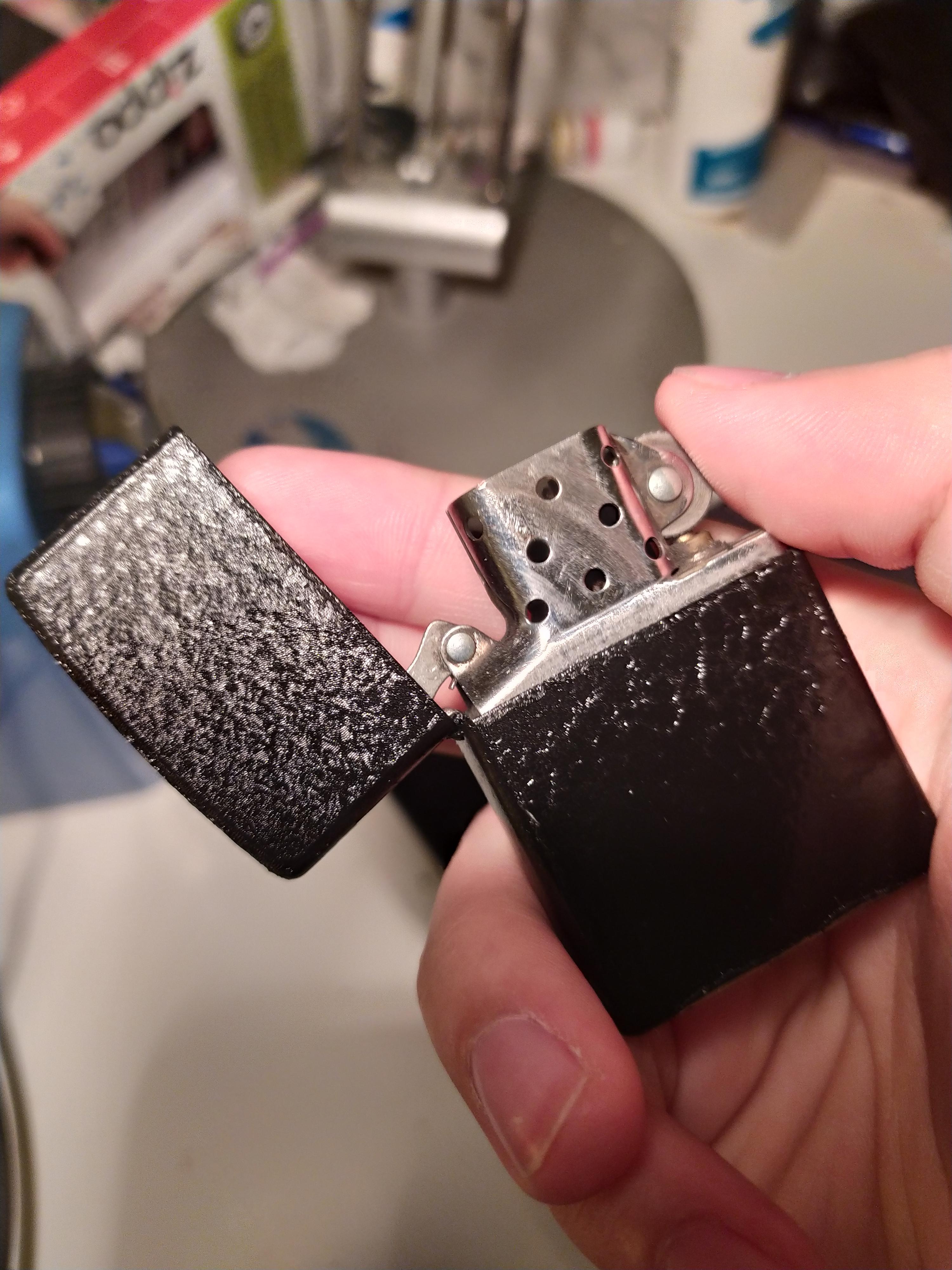 DIY black crackle finish r/Zippo