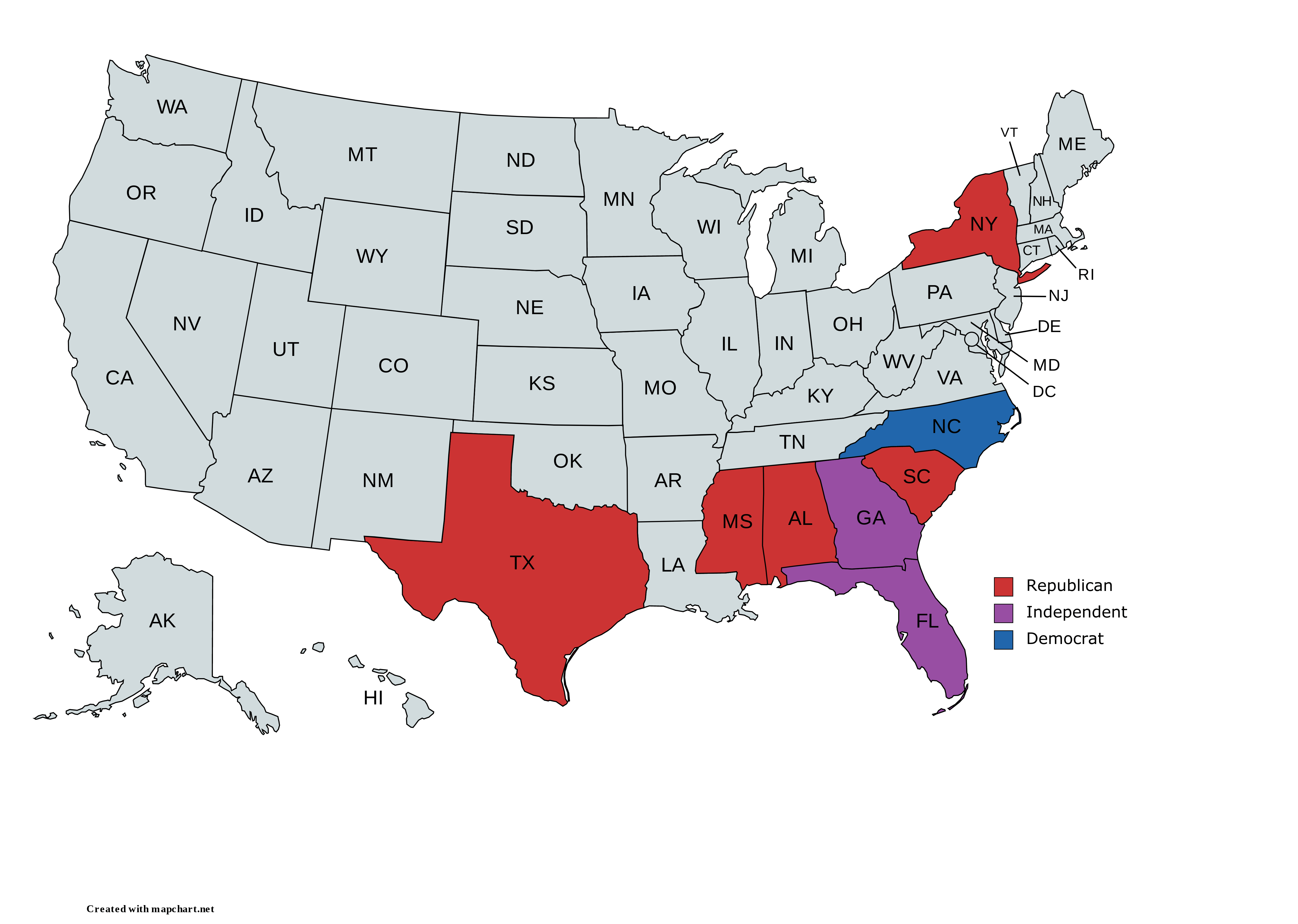 Current Political Makeup of the States Up for Election r