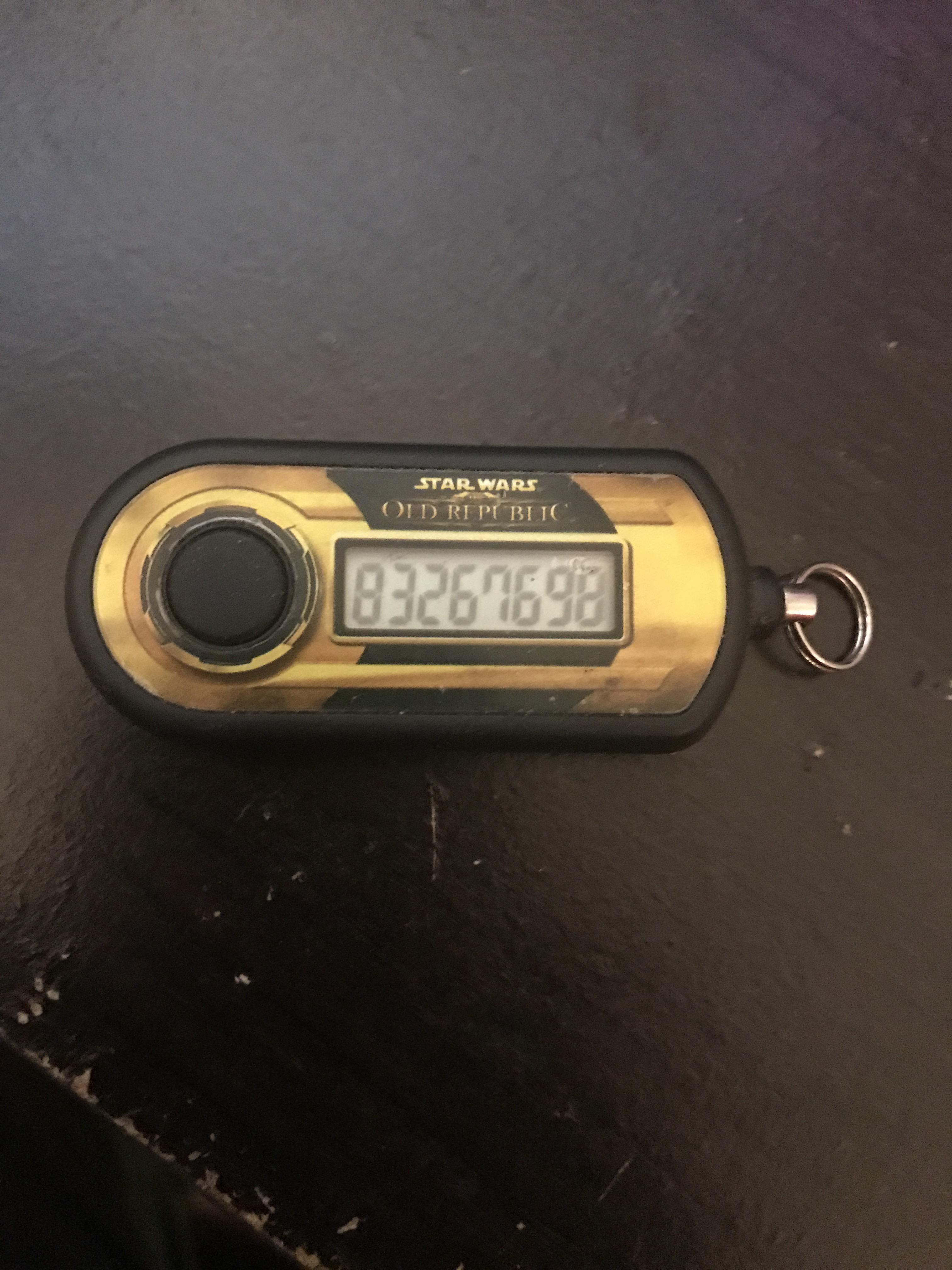 Found my old security key from 2009 r/swtor