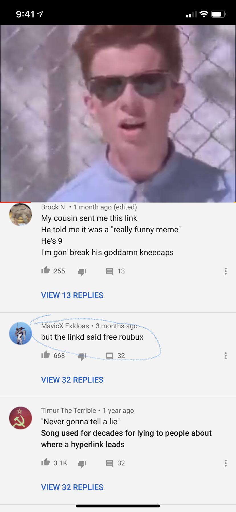 Do you know what rick rolled means? r/youngpeopleyoutube