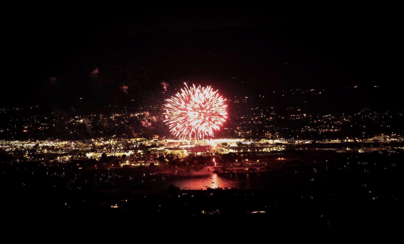 Fireworks over the Columbia River in WA State. r/pics