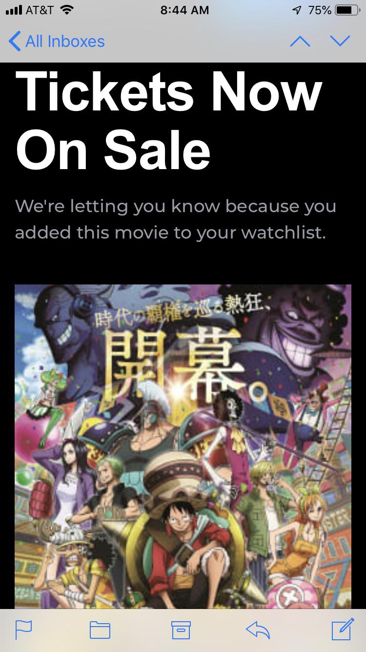 One Piece Stampede Tickets for US are live now! OnePiece