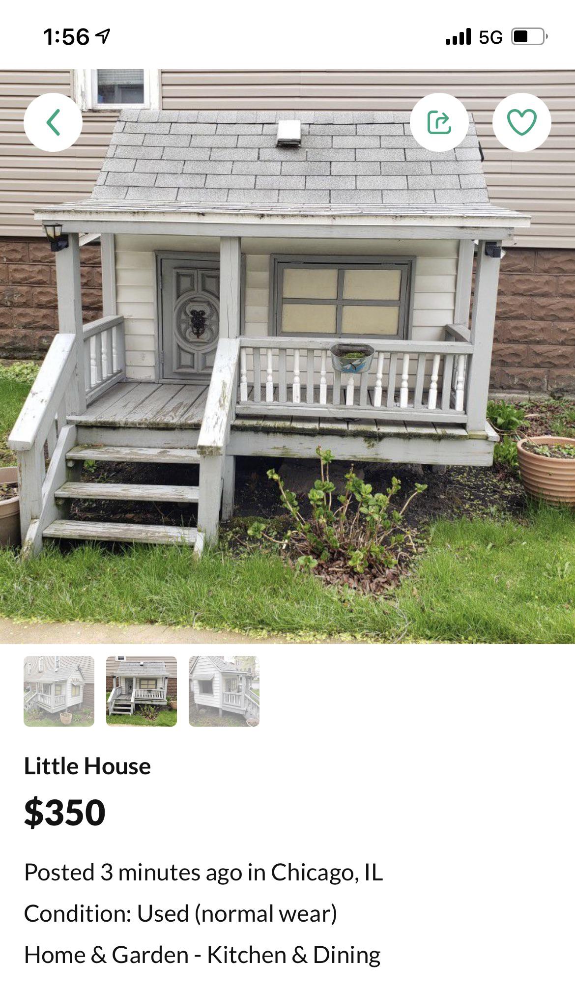 Little house on sale on offer up near me, thought it was pretty cool so