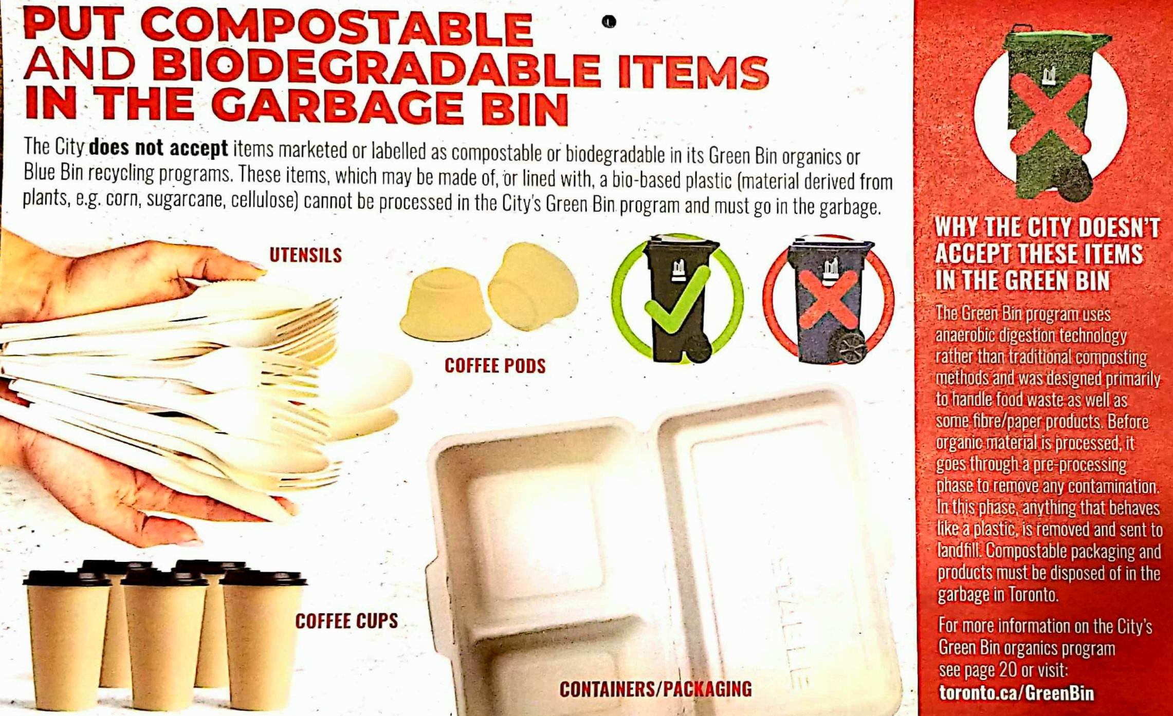 YSK No compostable food service items in the green bin r/toronto