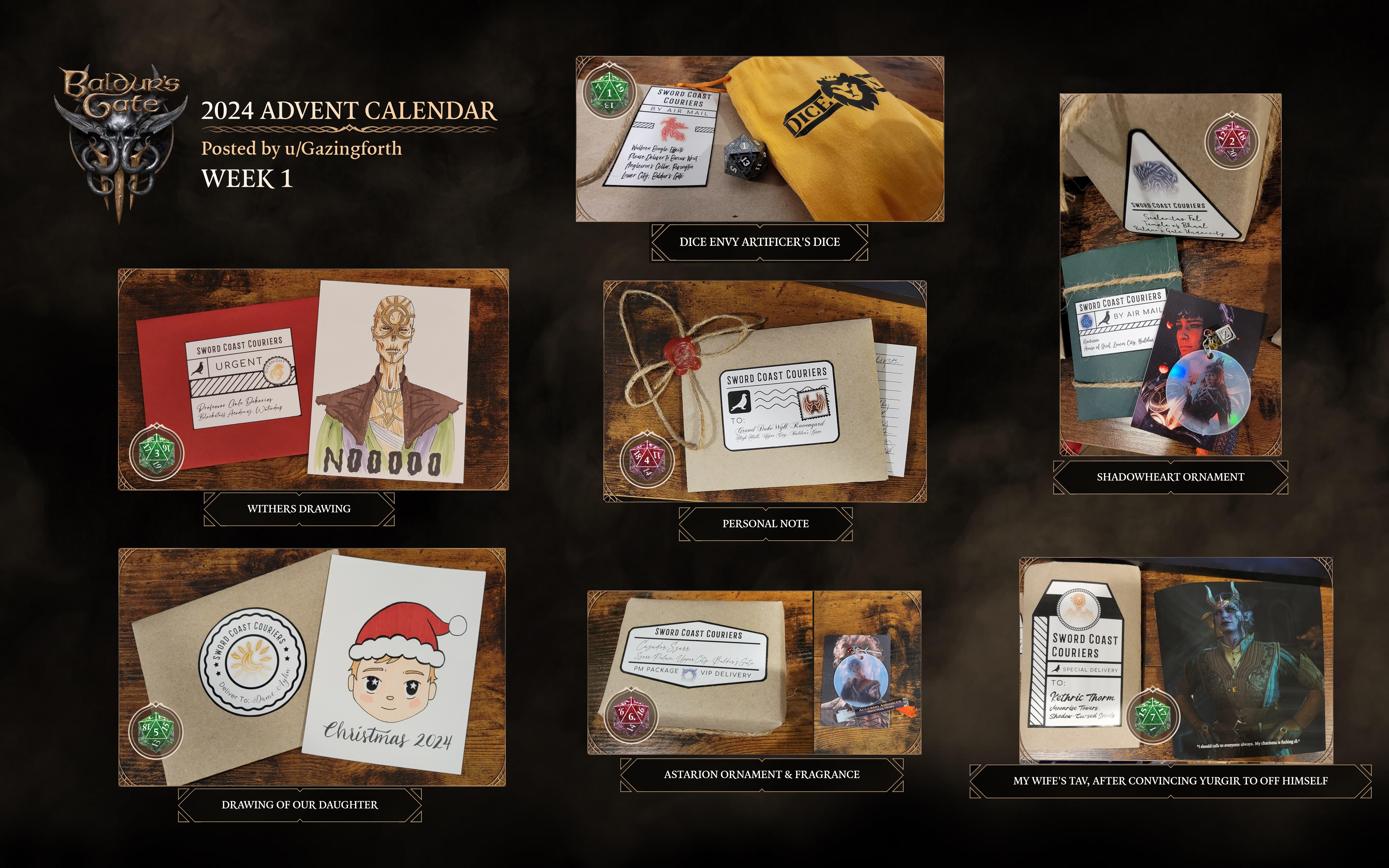 Advent Calendar 2025 Week 1 r/BaldursGate3