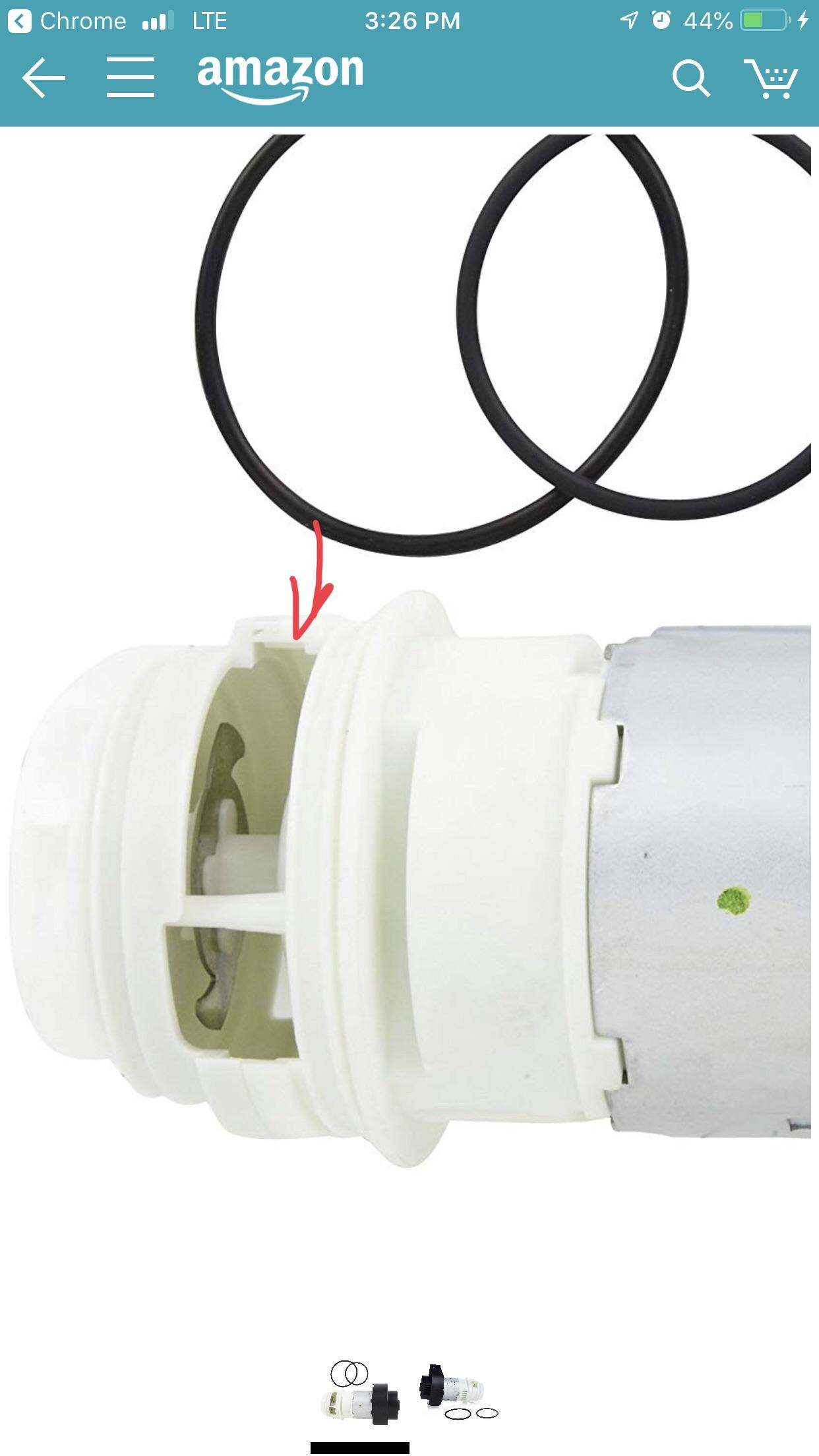 Frigidaire dishwasher circulation pump. Part of the pump stuck in the