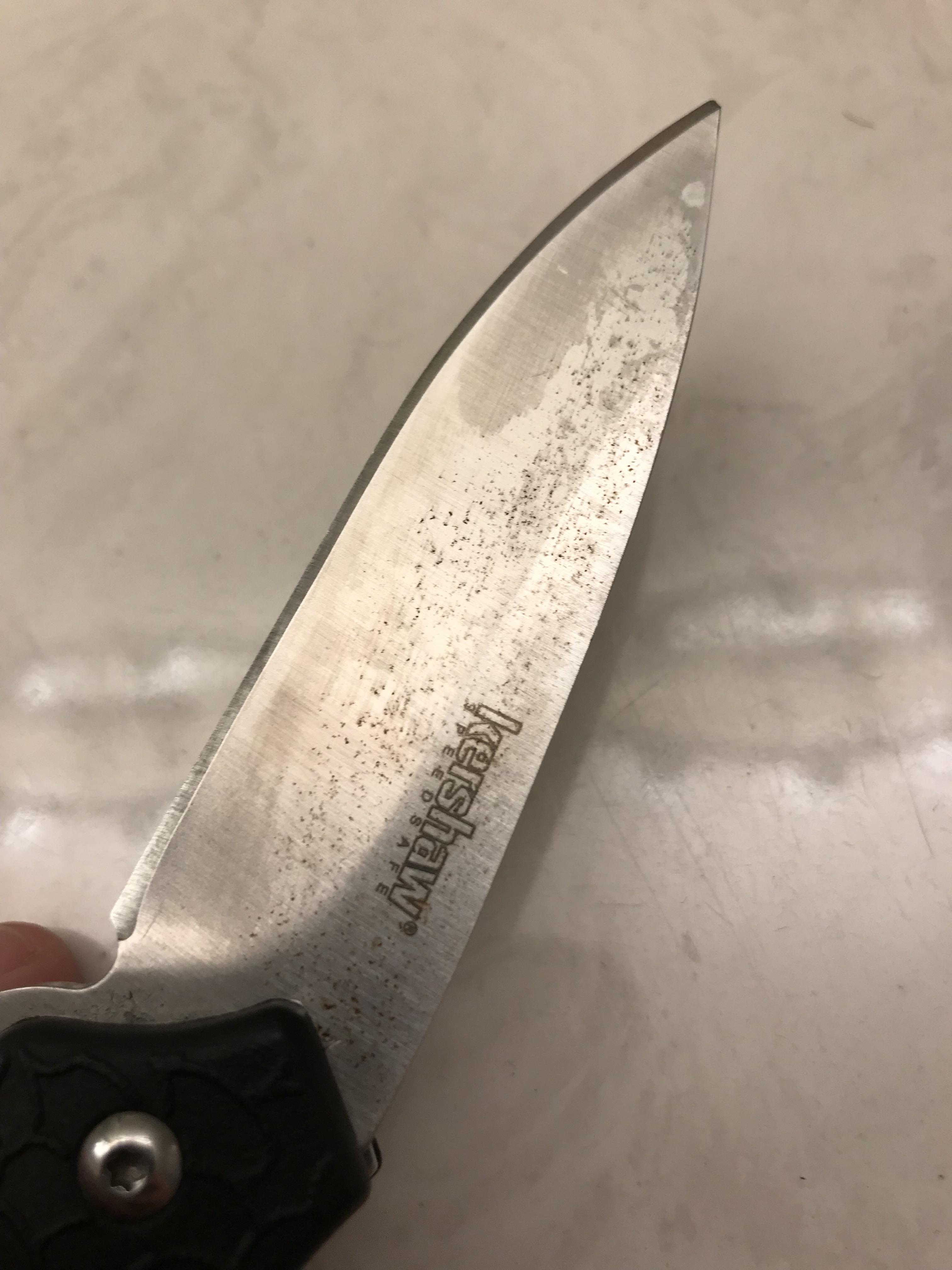 Hey r/knives, does anyone know what these spots are and if/how I can remove them? r/knives