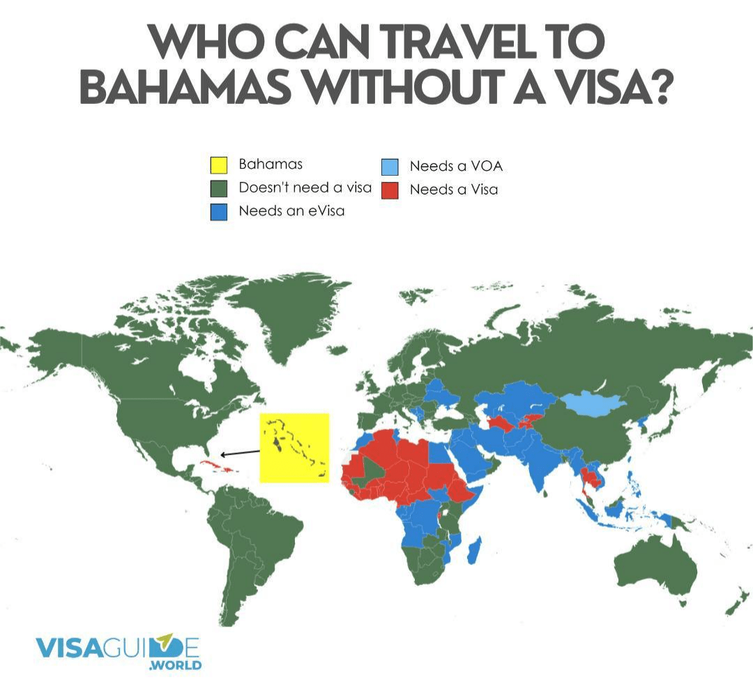 Who can travel to Bahamas without a Visa? r/MapPorn