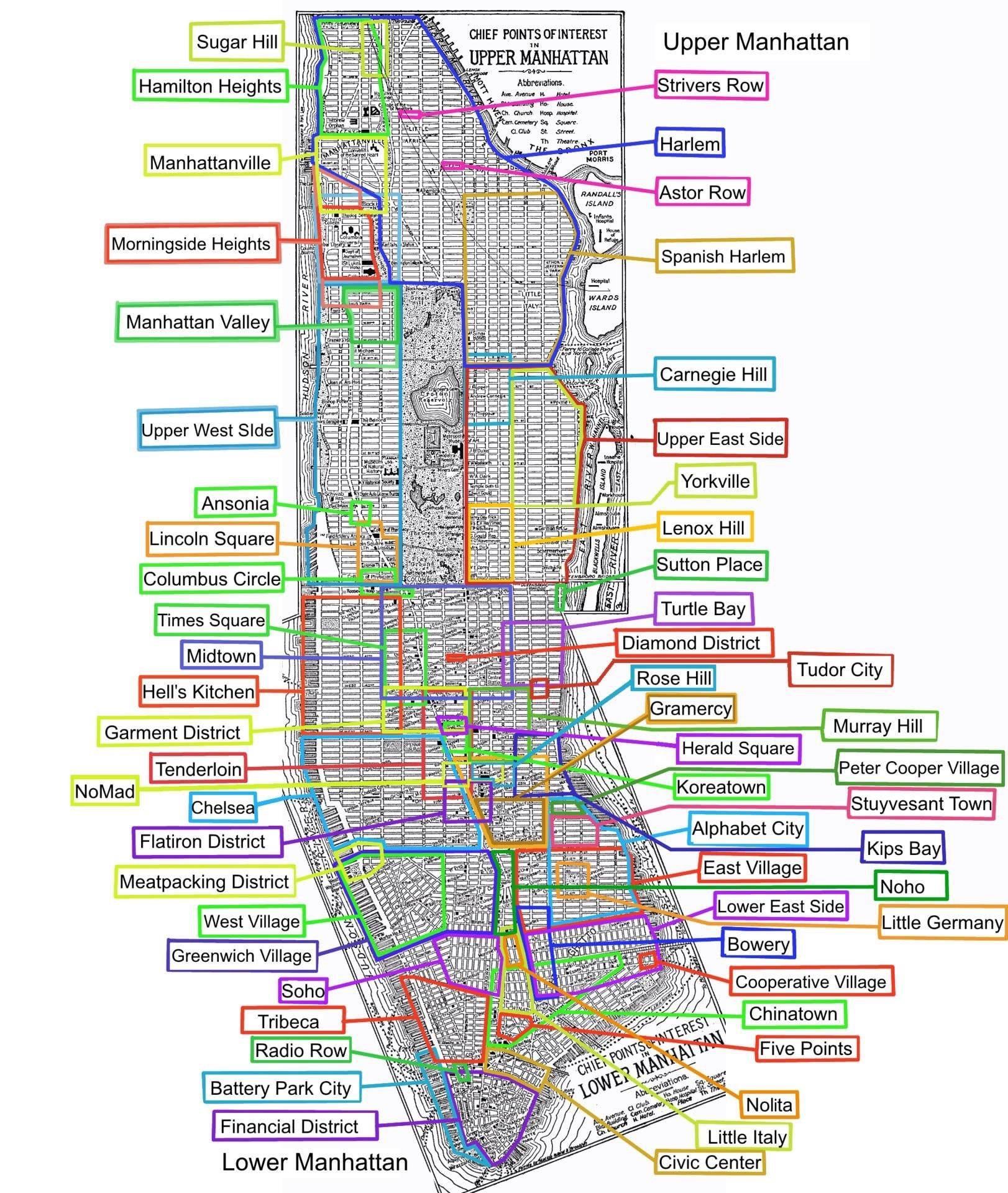 Manhattan neighborhoods r/coolguides