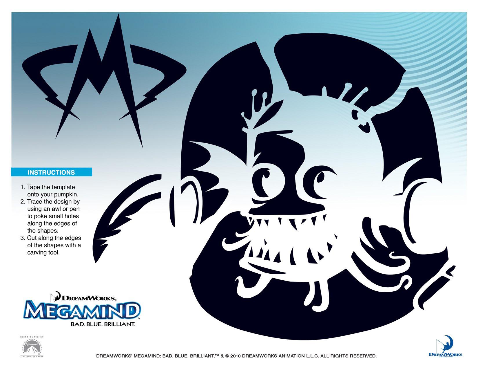 Megamind Minion (Free Pumpkin Stencil Pumpkin Pattern Pumpkin