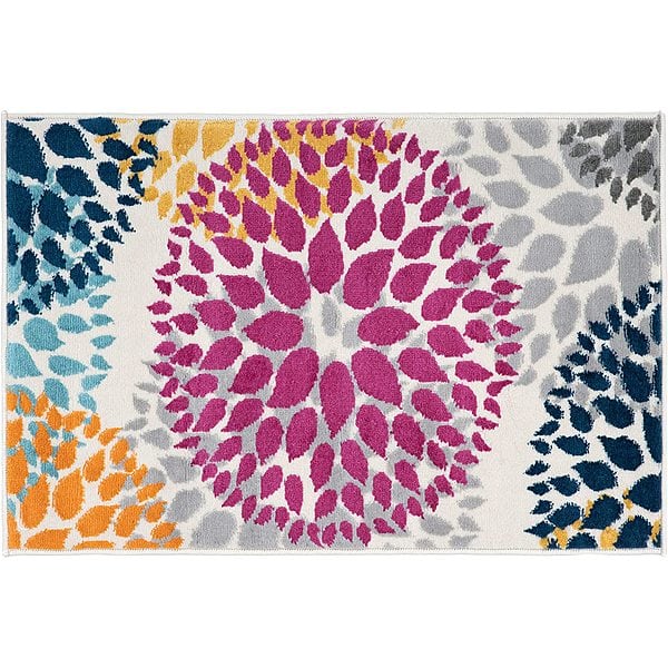 [Amazon] Modern Floral Circles Design 2' x 3' Multi Area Rug 10.96 at