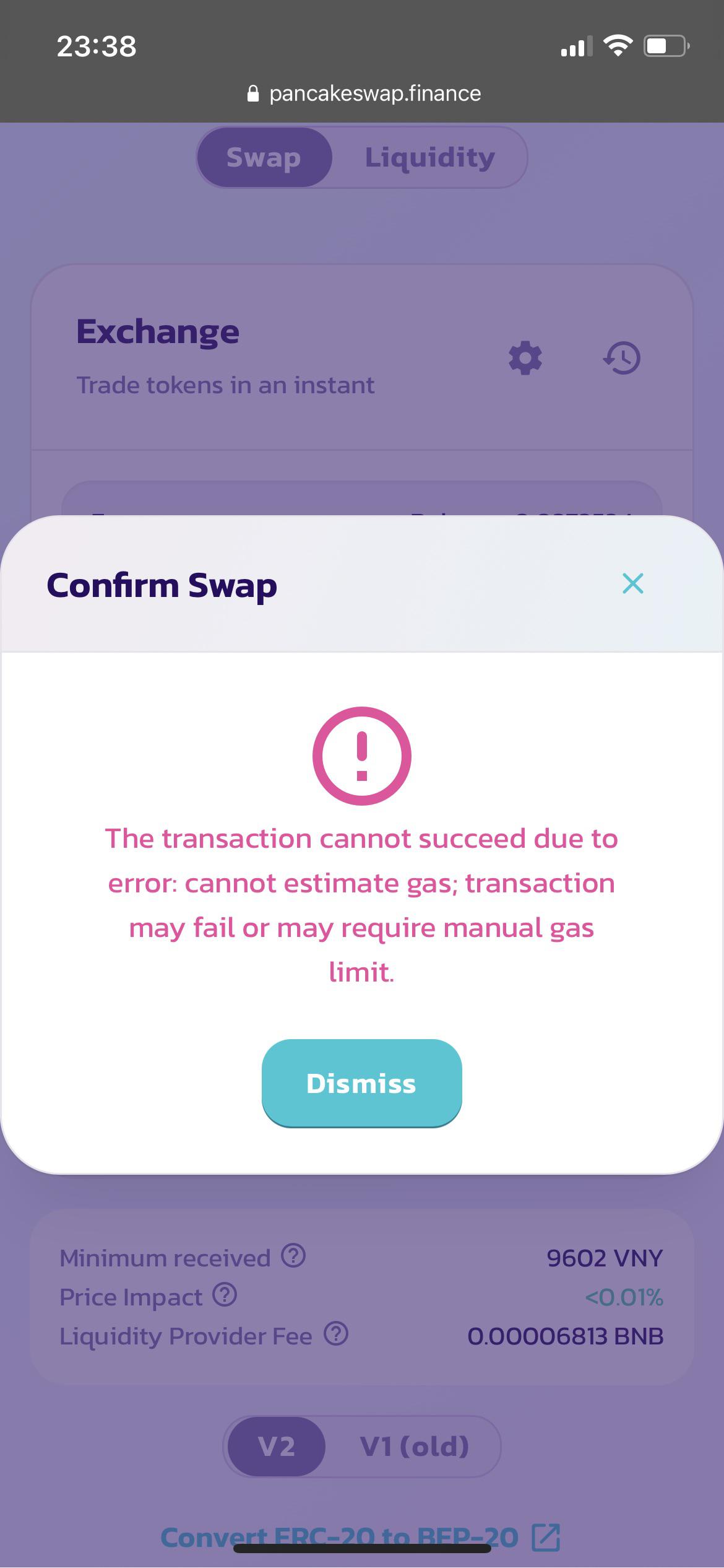 Trying to buy some tokens but it keeps showing this msg right here. Can