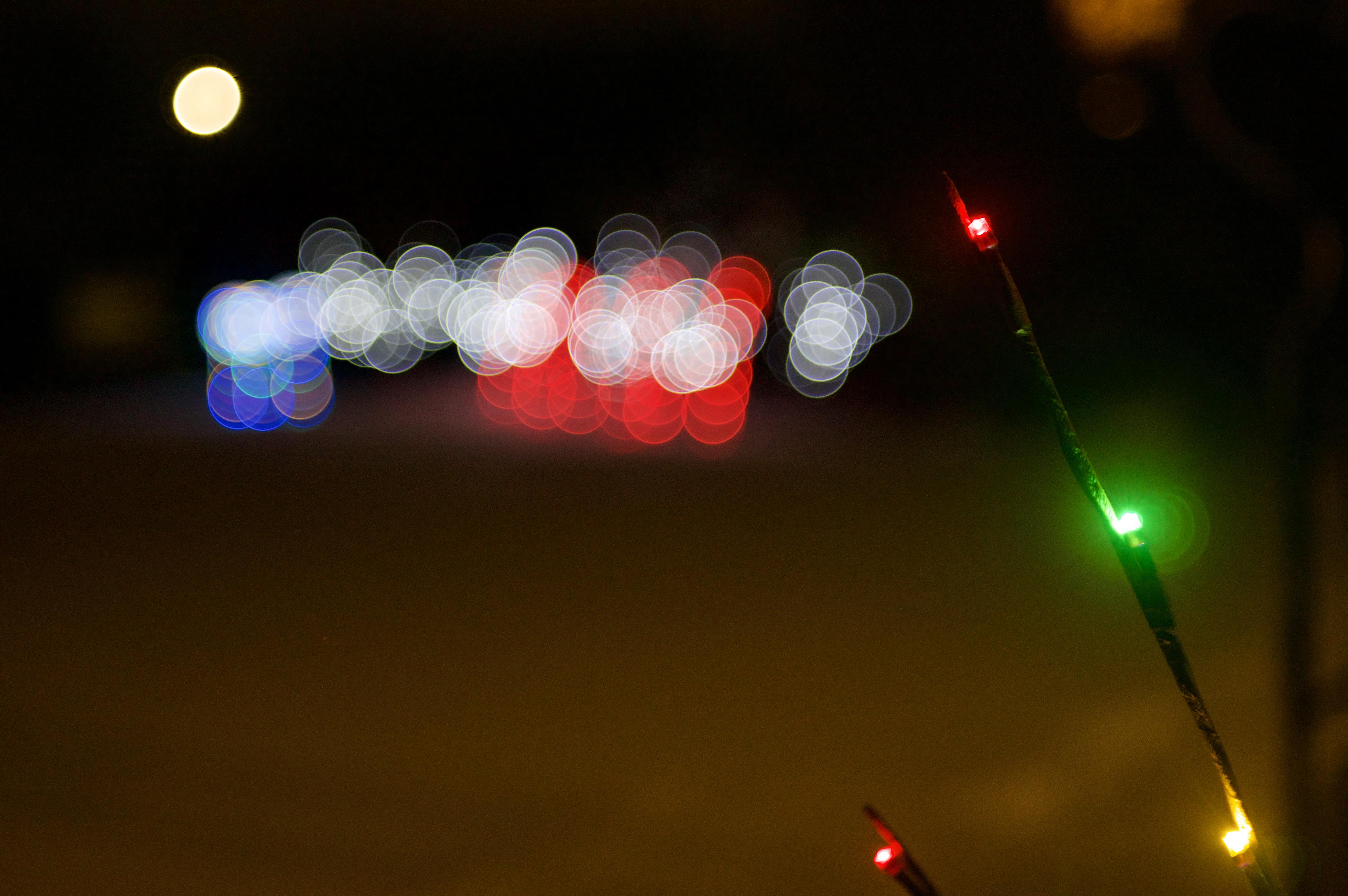 Christmas lights up close and far away. Carl Zeiss Jena Tessar 50mm f2