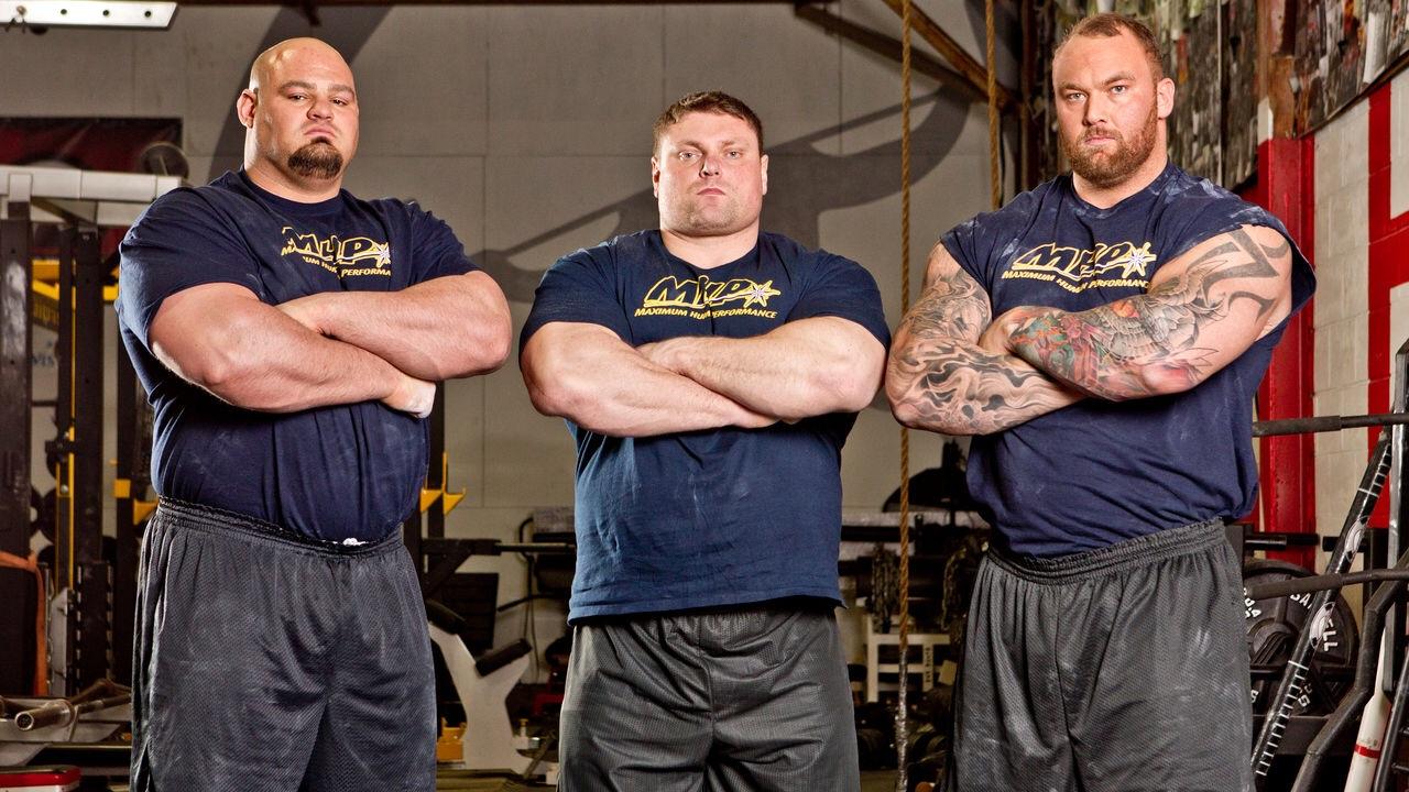 Three of the worlds strongest men. 6'8, 6'3, 6'9 r/tall