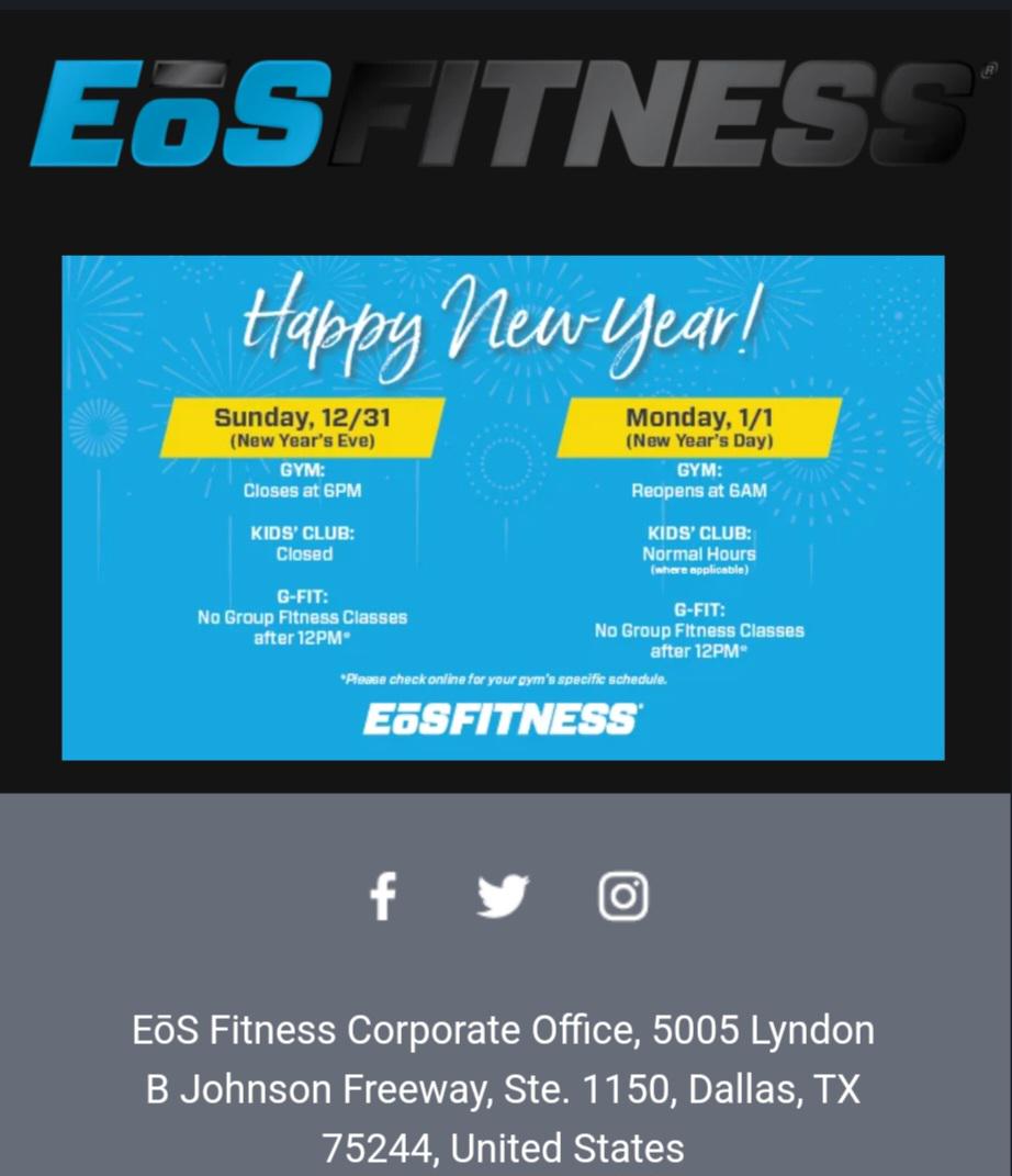 Eos Fitness Holiday Hours Reosfitness