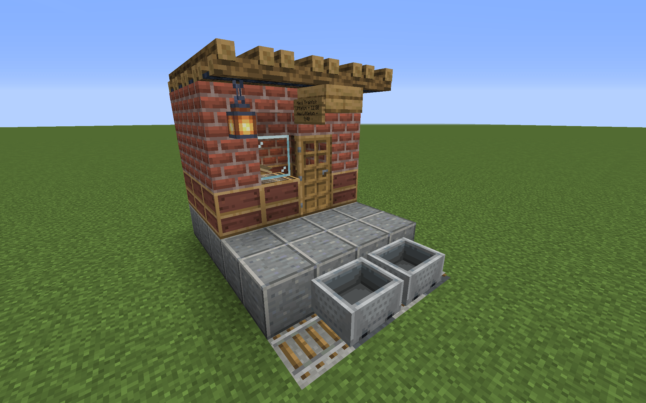 First Post of 2020. A tiny train station r/Tinycraft