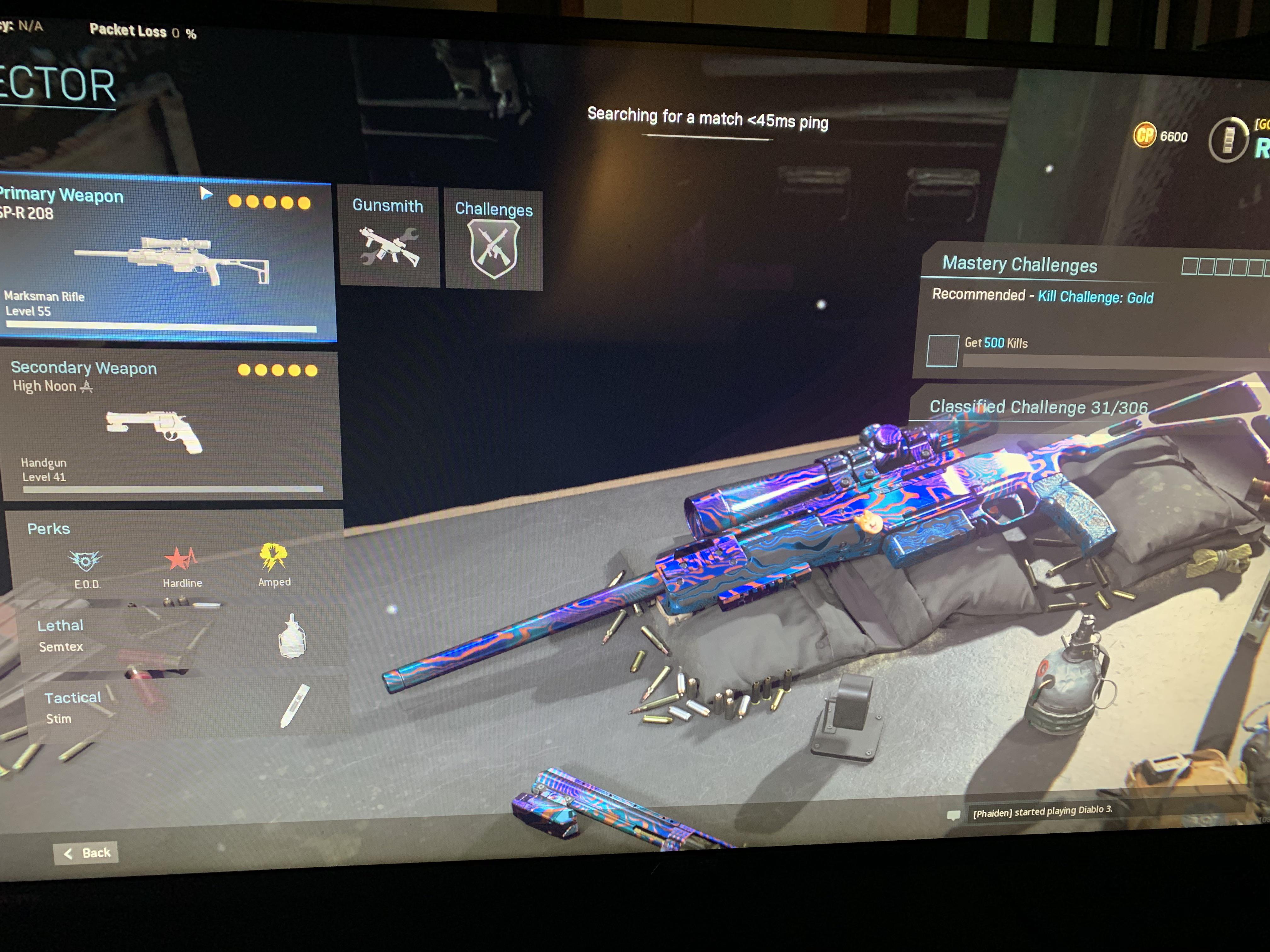 Just unlocked Damascus for the SPR 208! modernwarfare