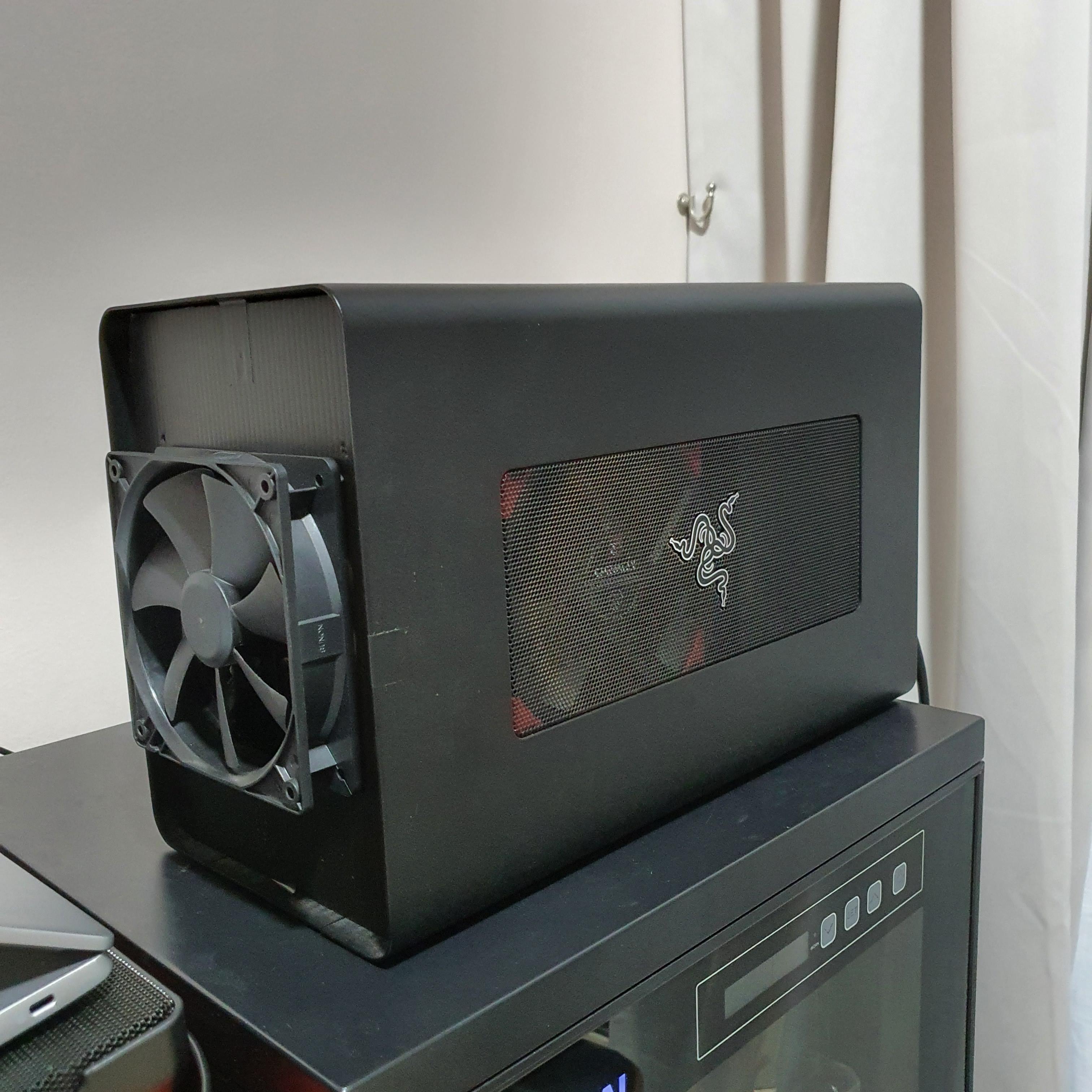 What is the ideal fan (side and front) directions for my Razer Core X