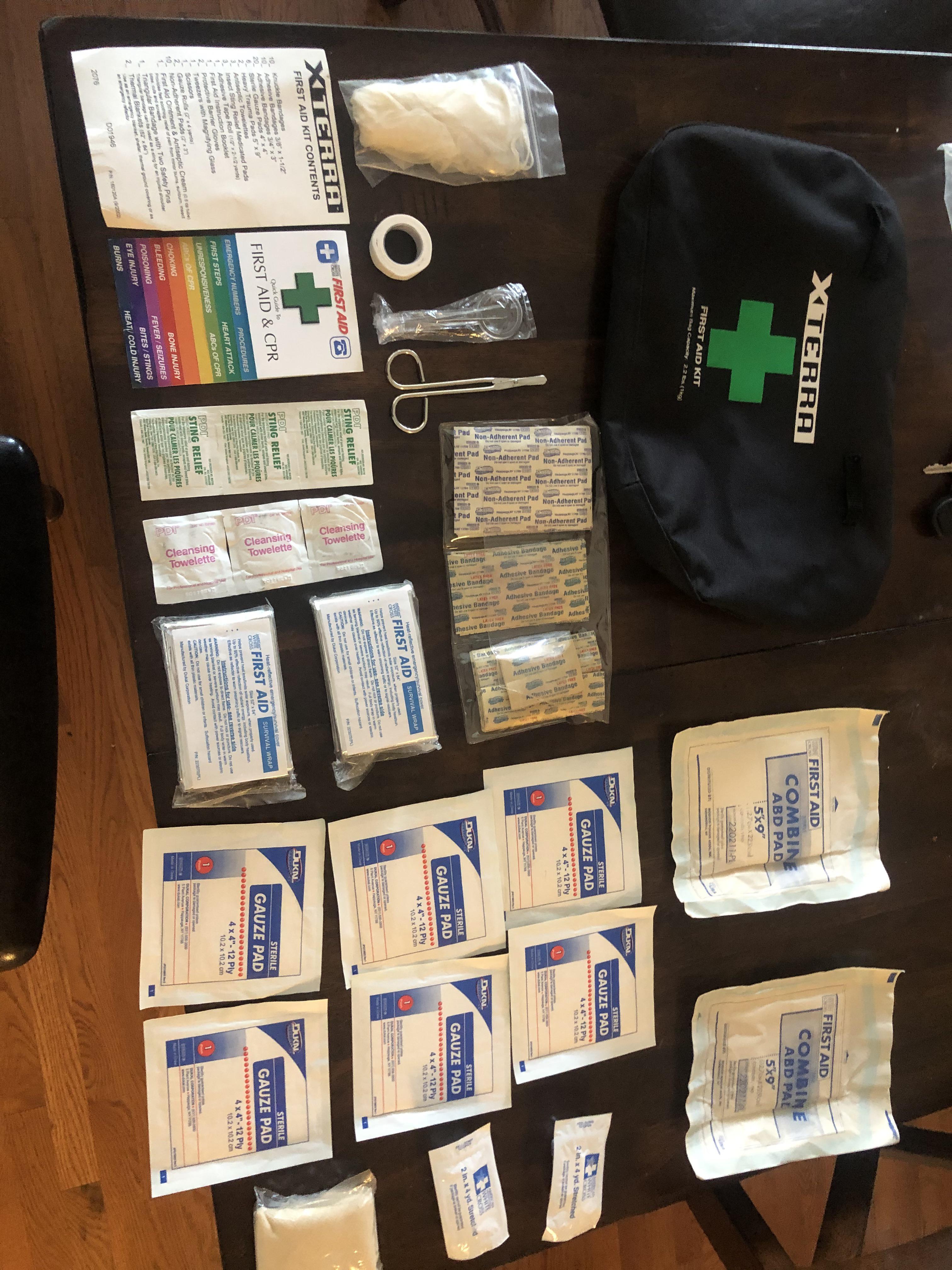 All the things in my 2007 xterra first aid kit. r/XTerra