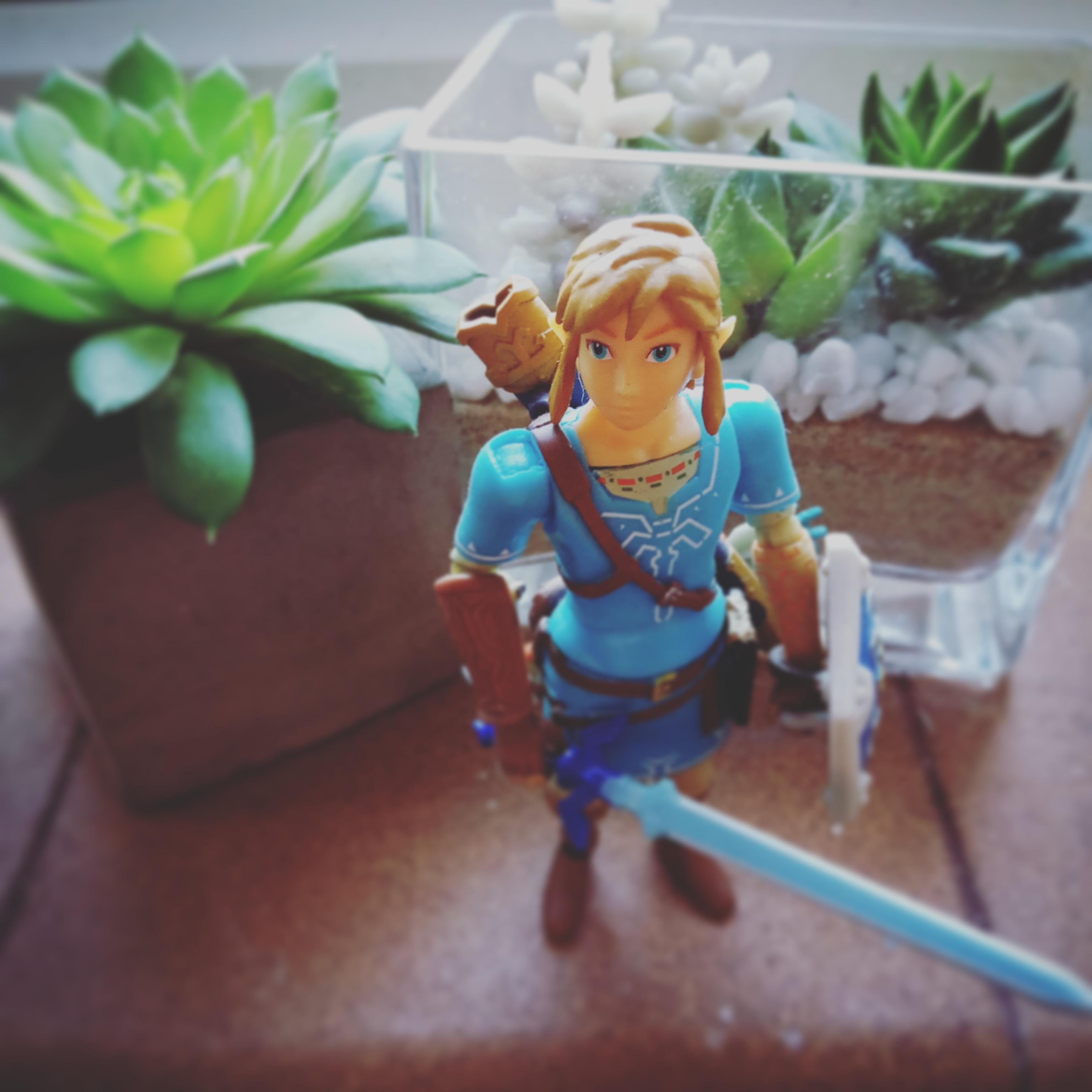 Decided to gear up BOTW Link with the SS Link accessories! ] r