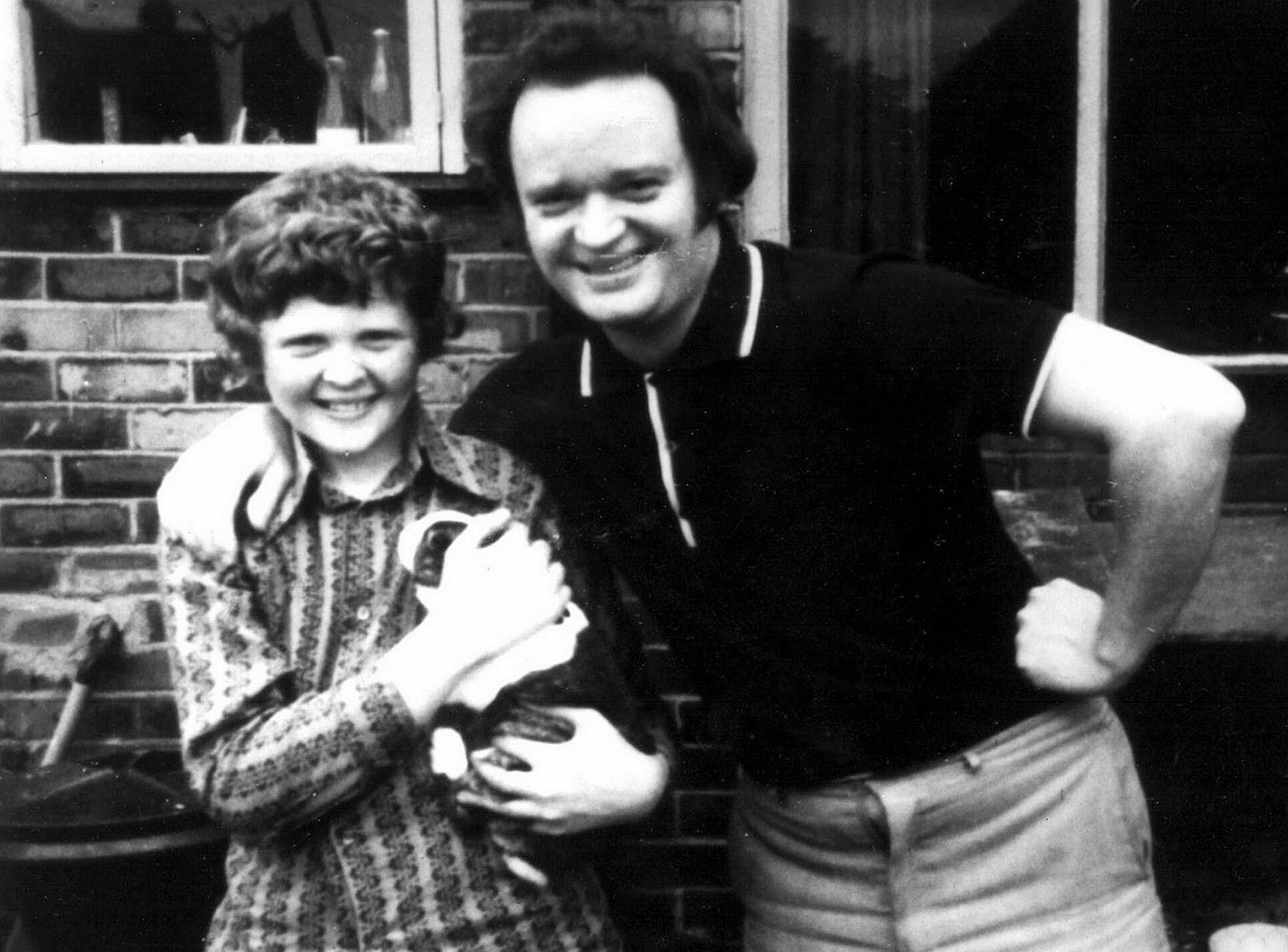 Eight year old British singer Mick Hucknall with his father Reg