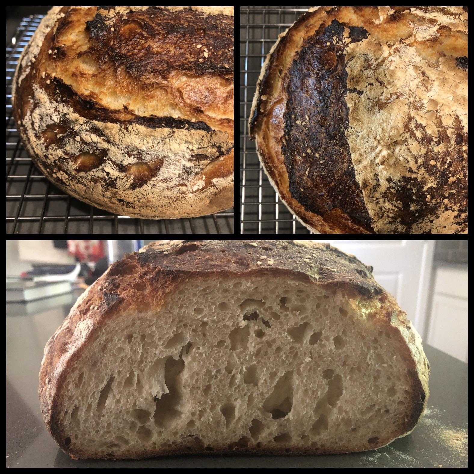 Sourdough 73 hydration used a dutch oven fitted with round silpat
