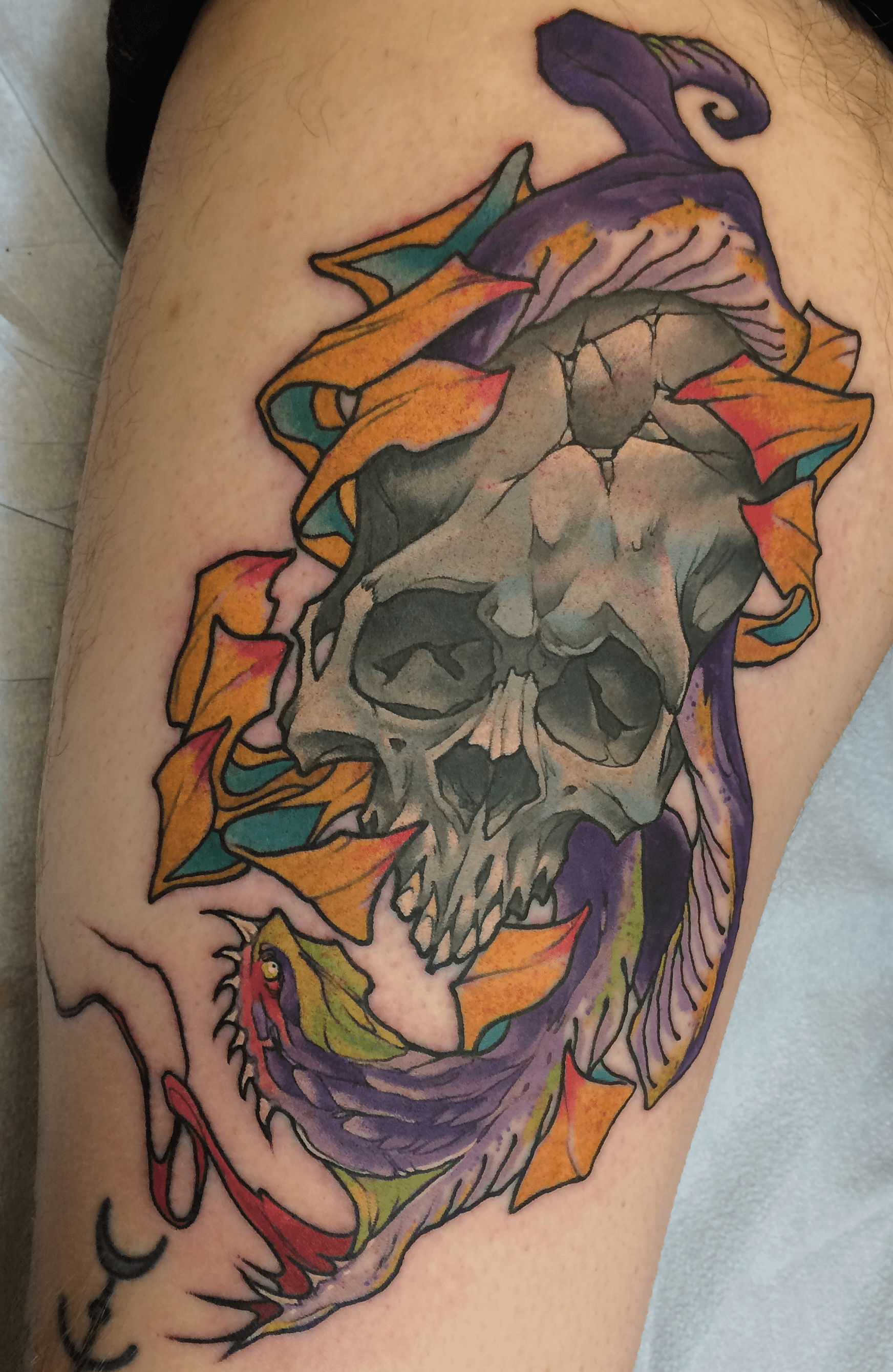 Snake and Damaged Skull, Done by Eugene Lee (riceeyes