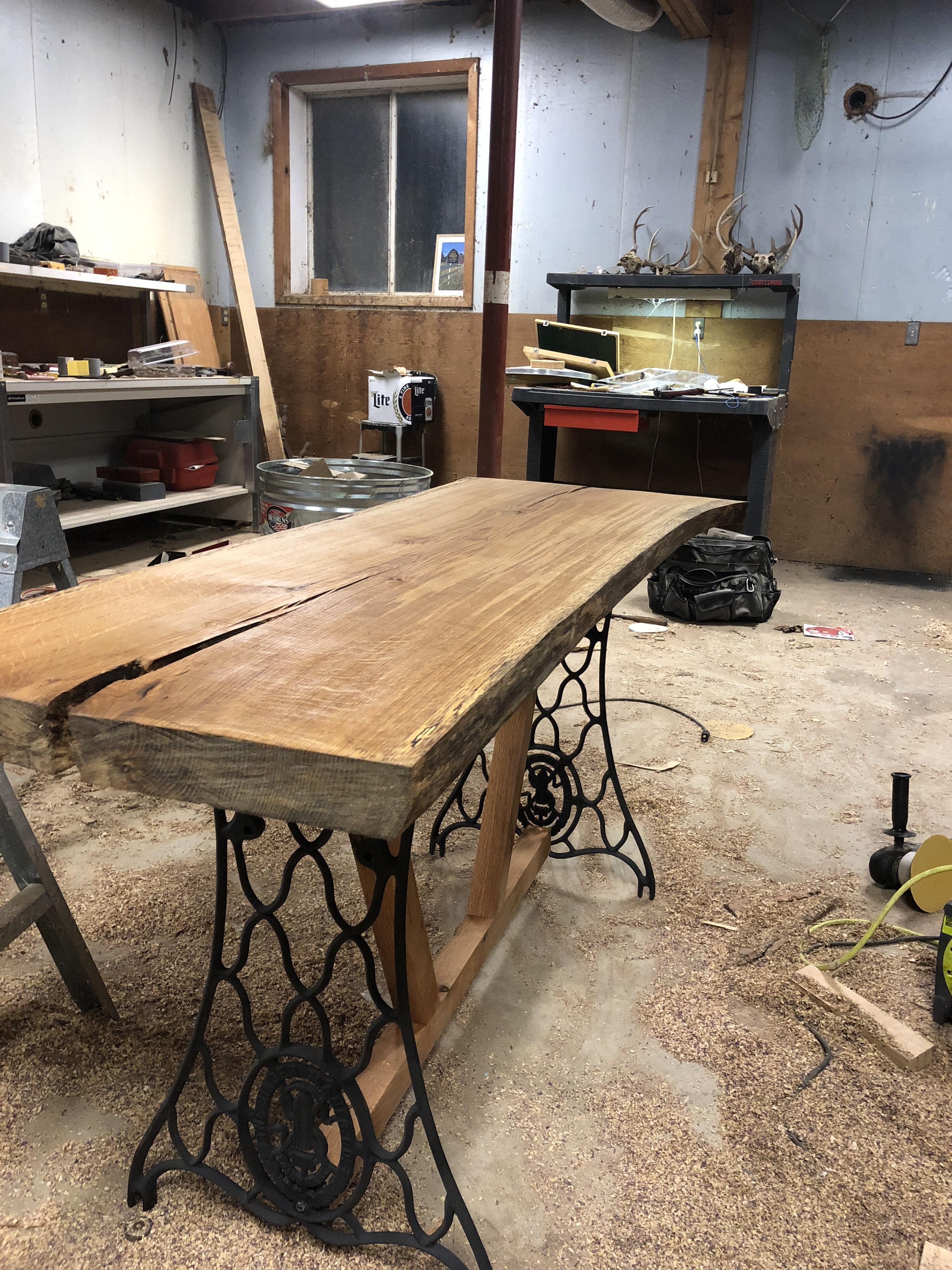 Repurposed Sewing Machine legs r/woodworking