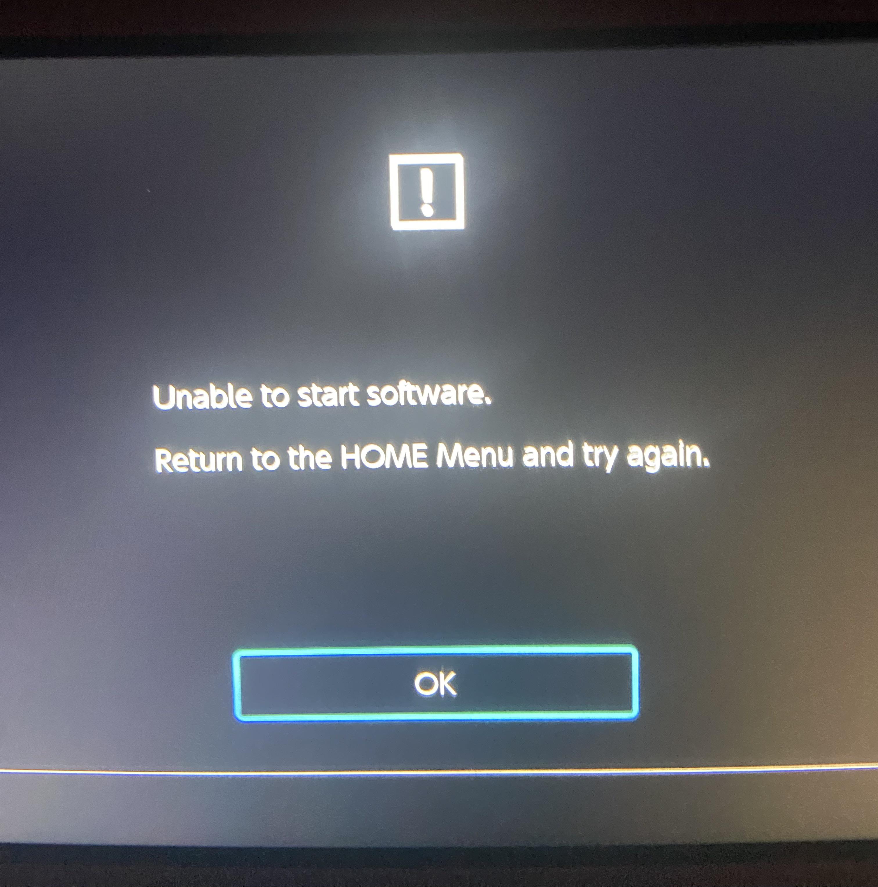 My Nintendo Switch Lite keeps giving me the ‘Unable to start software