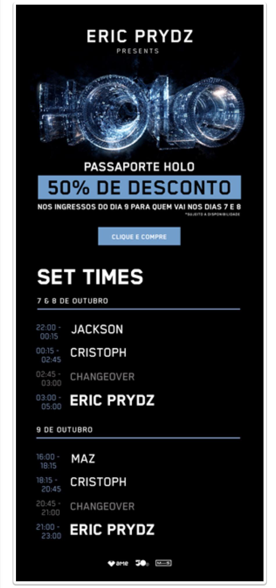 Holo Brazil set times r/ericprydz