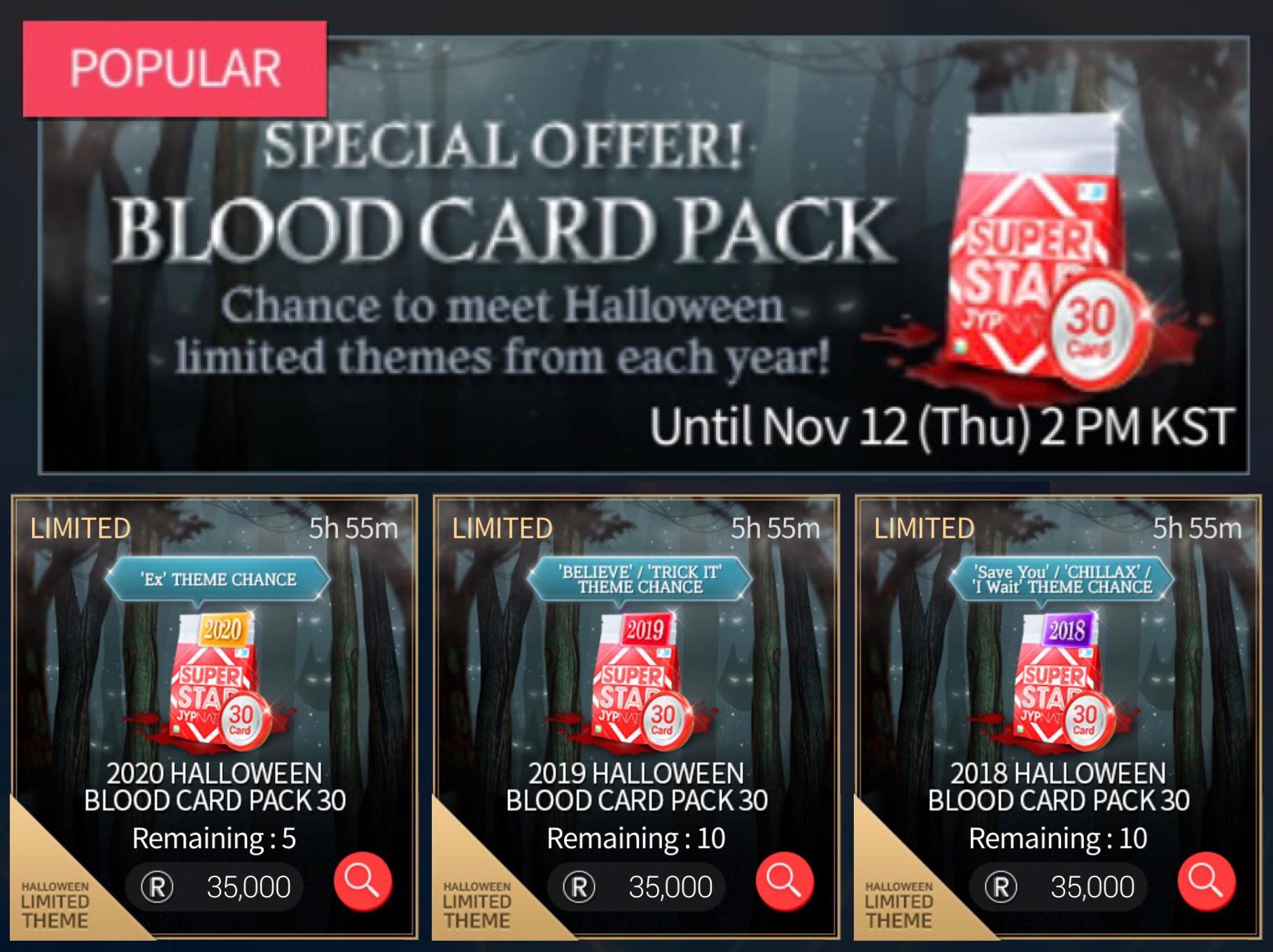Special Offer Blood Card Pack (10.29 11.12 2PM KST) r
