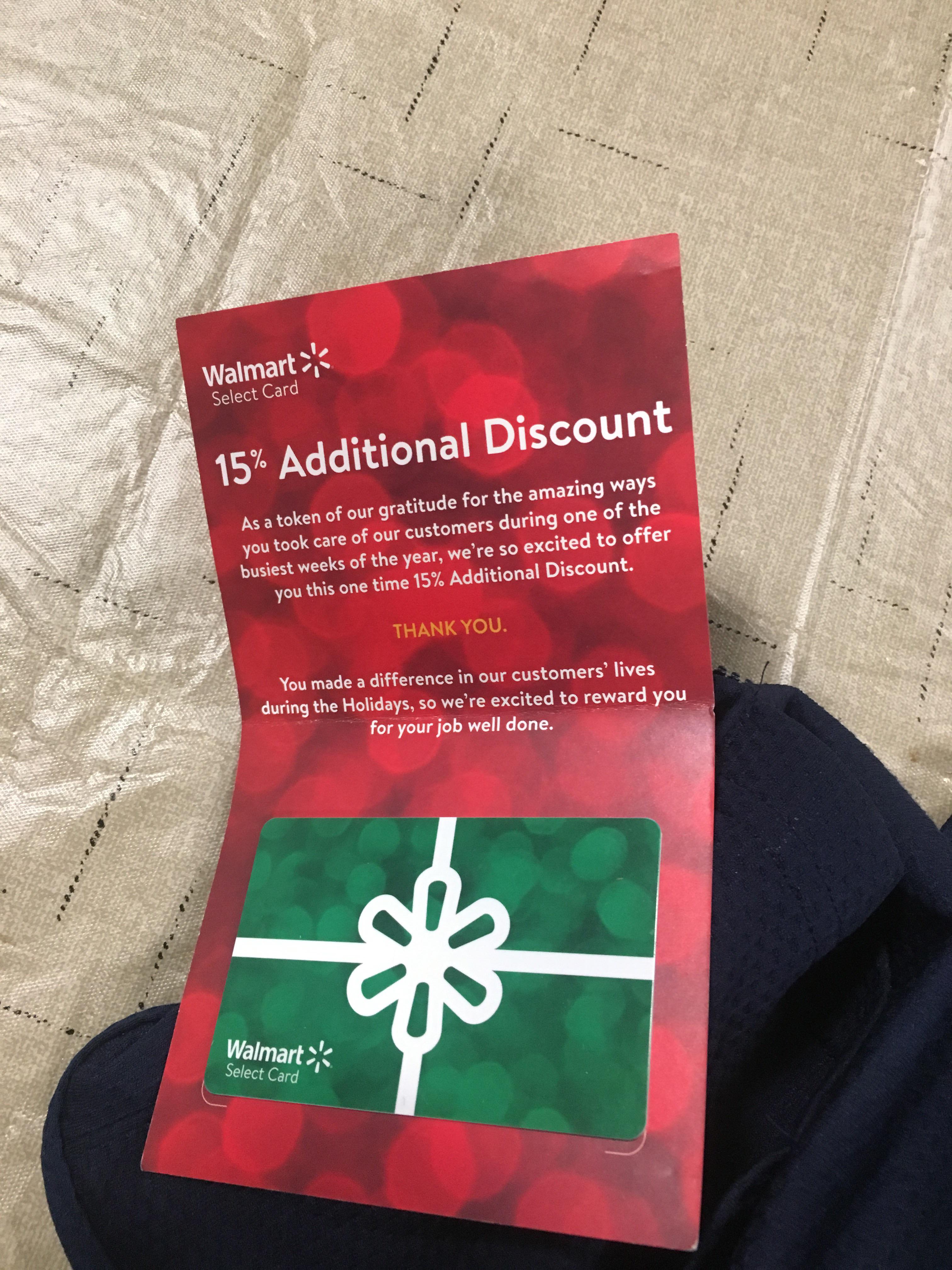 Who else got their discount card? We have until the 5th to the 13th to