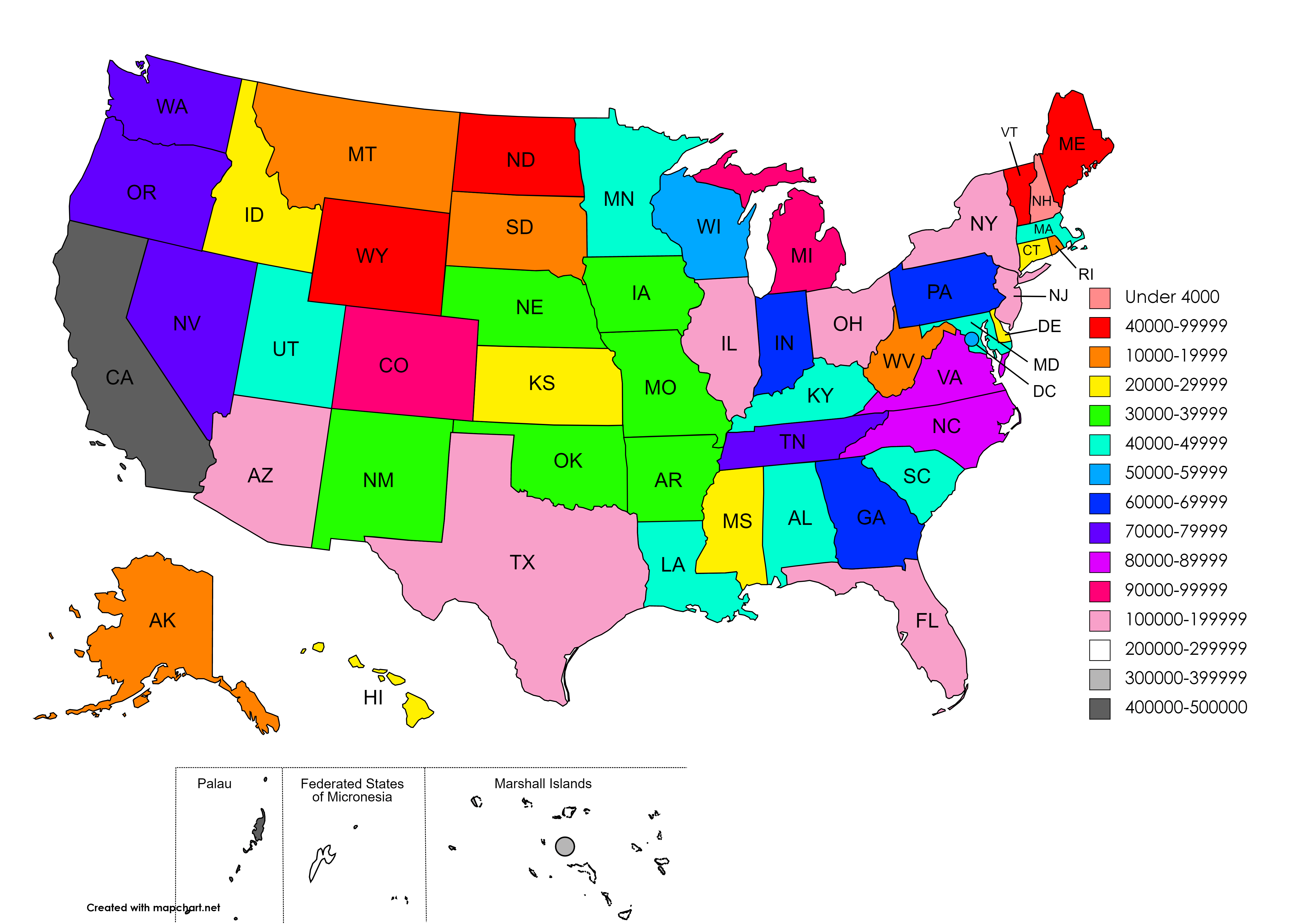 US States by STATE Representatives per capita. r/Maps