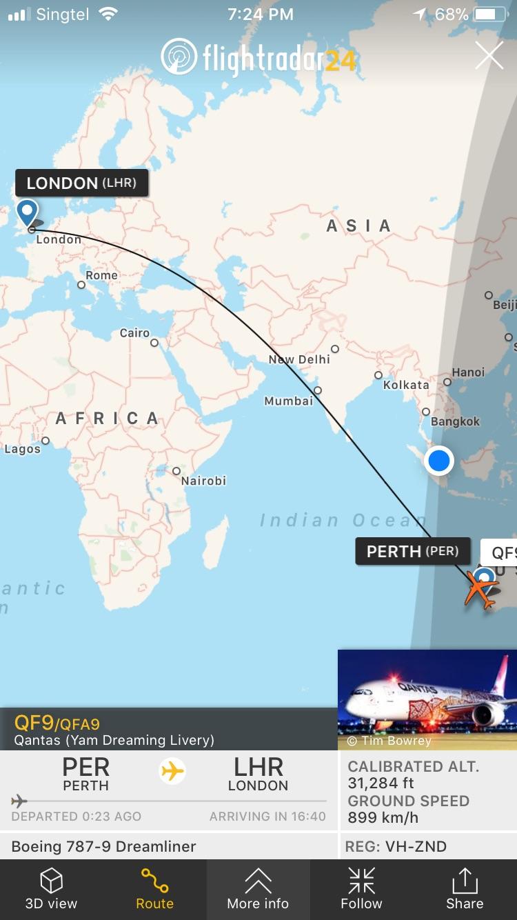 QF9 has started its flight from PER to LHR! r/aviation