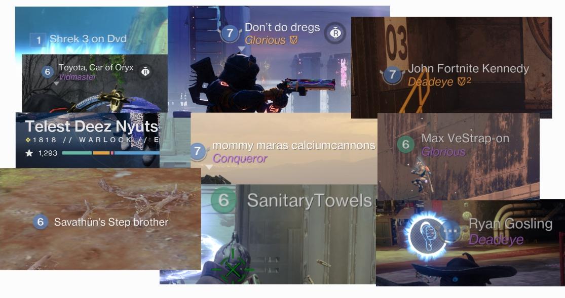 Some of the best display names I have seen r/destiny2