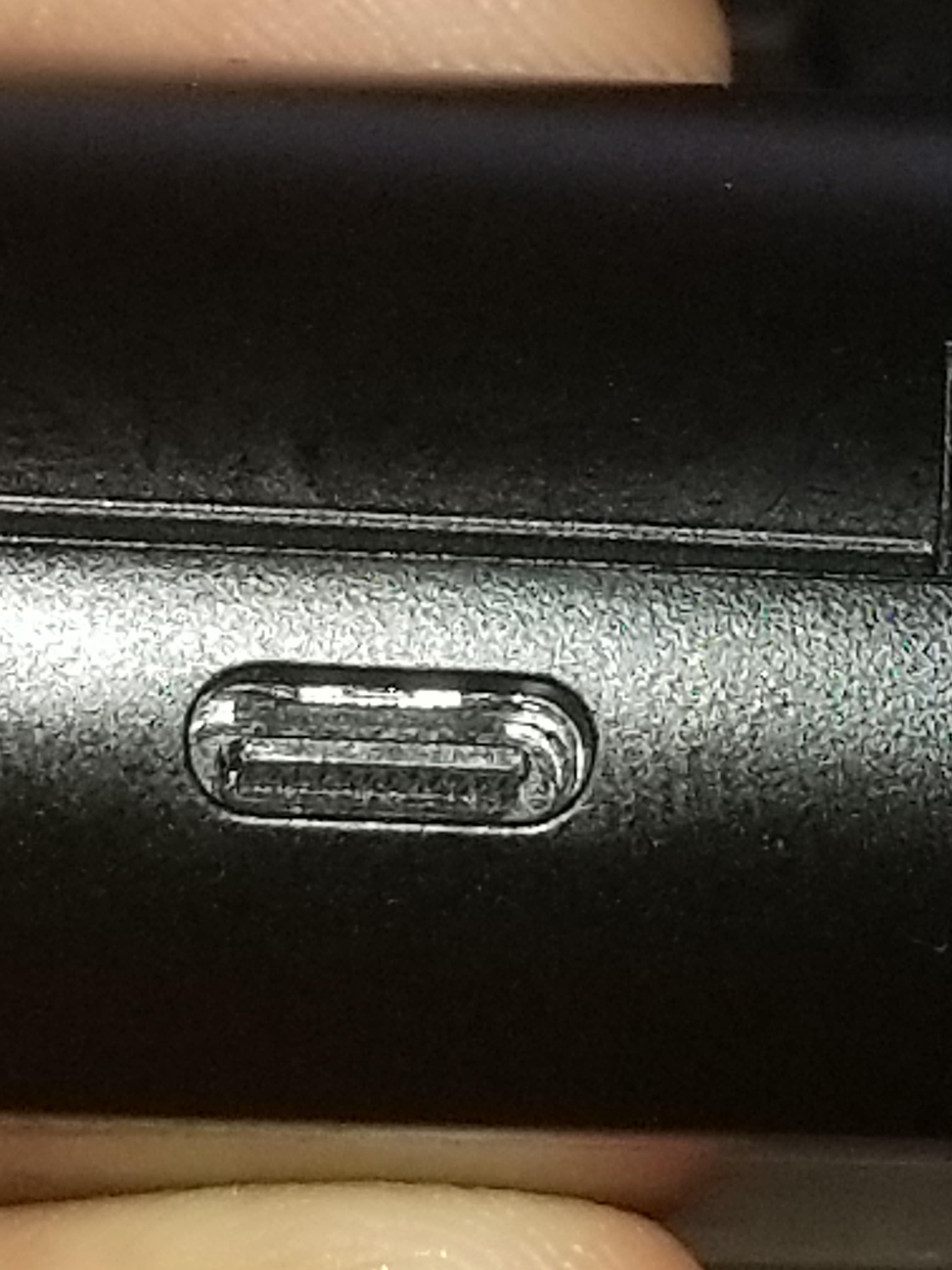 [HELP] Does my charging port look weird? (looks bent at the top, it also takes a smidge amount