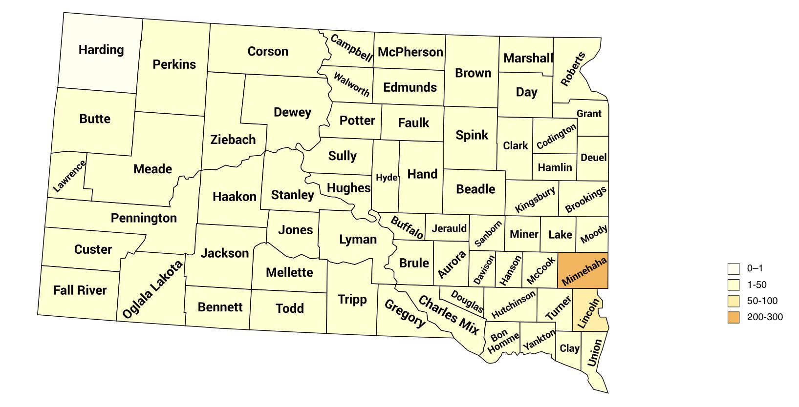 Population Density of South Dakota (By County) r/MapPorn