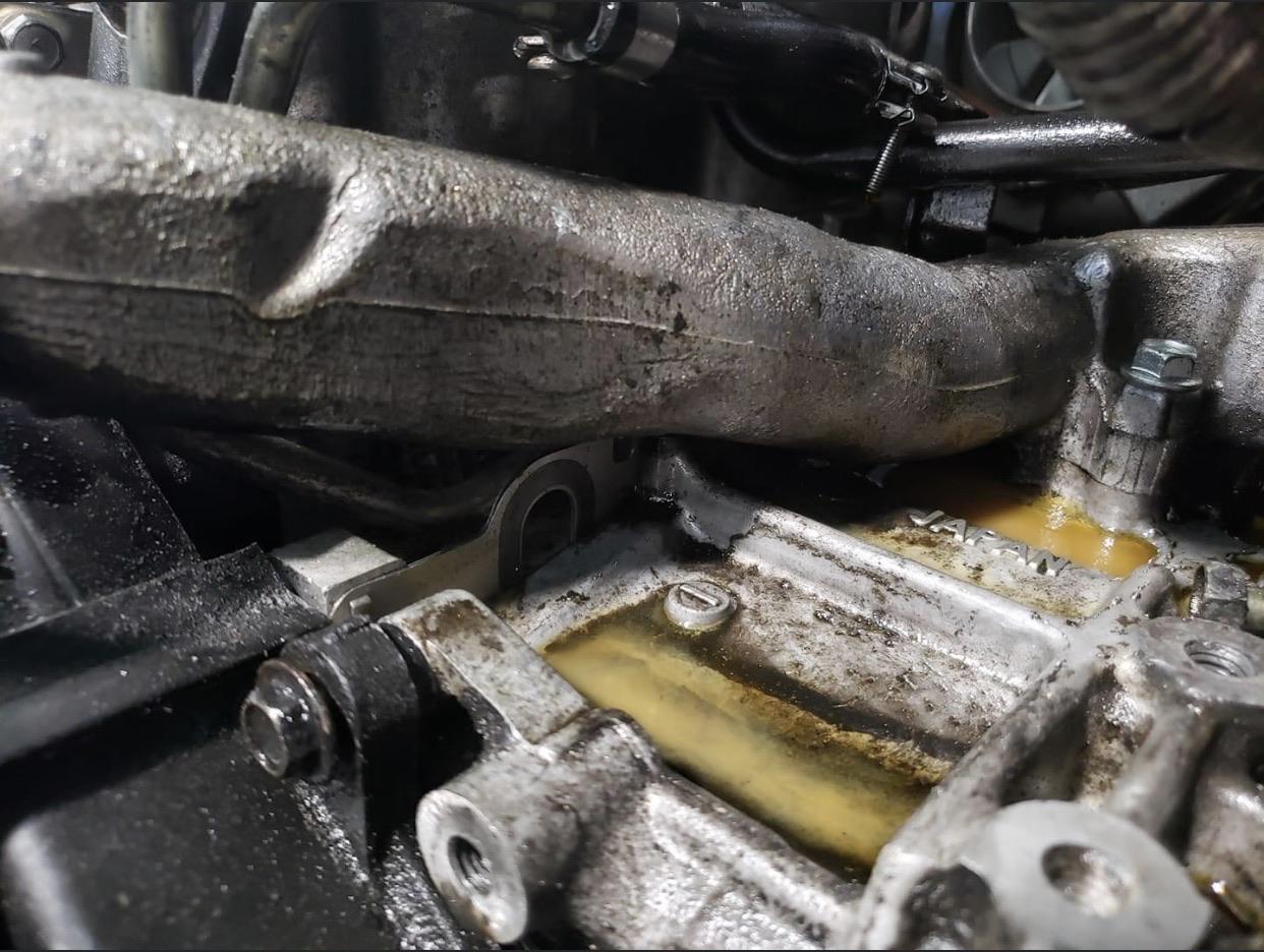 05 WRX came in for a coolant and oil leak, a backward head gasket will