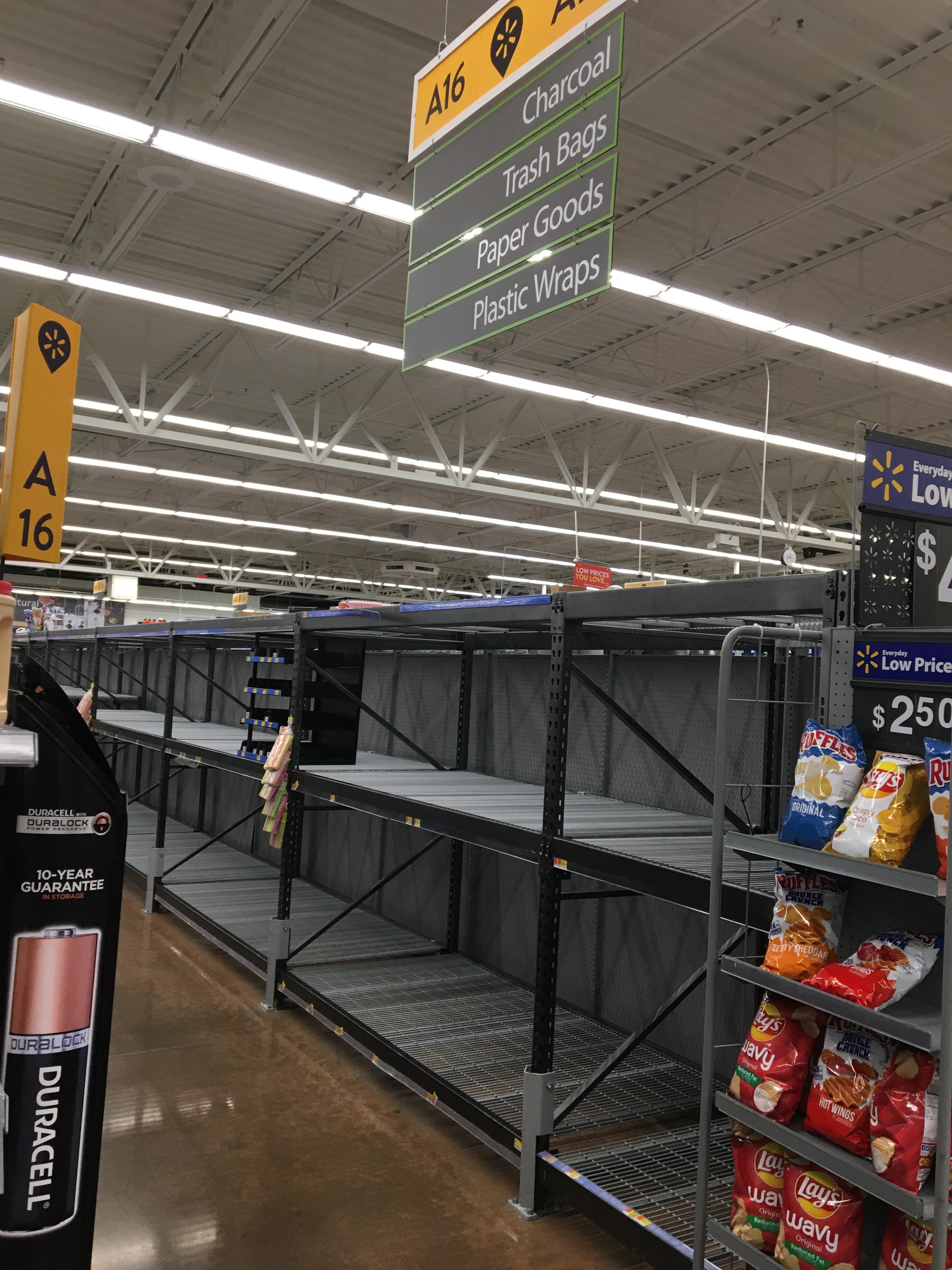 toilet paper aisle neighborhood Walmart still none r/pics