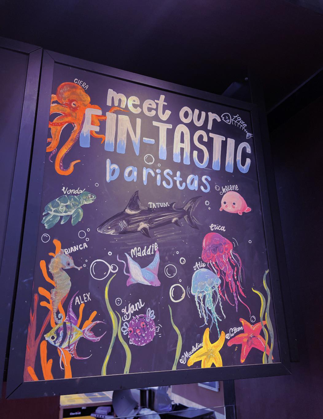 Decorated the barista name board for work! Summer Launch r/starbucks