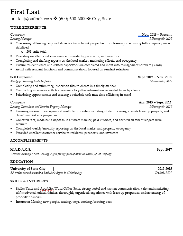 Want some opinions on my updated resume; will be applying for supervisory positions within the