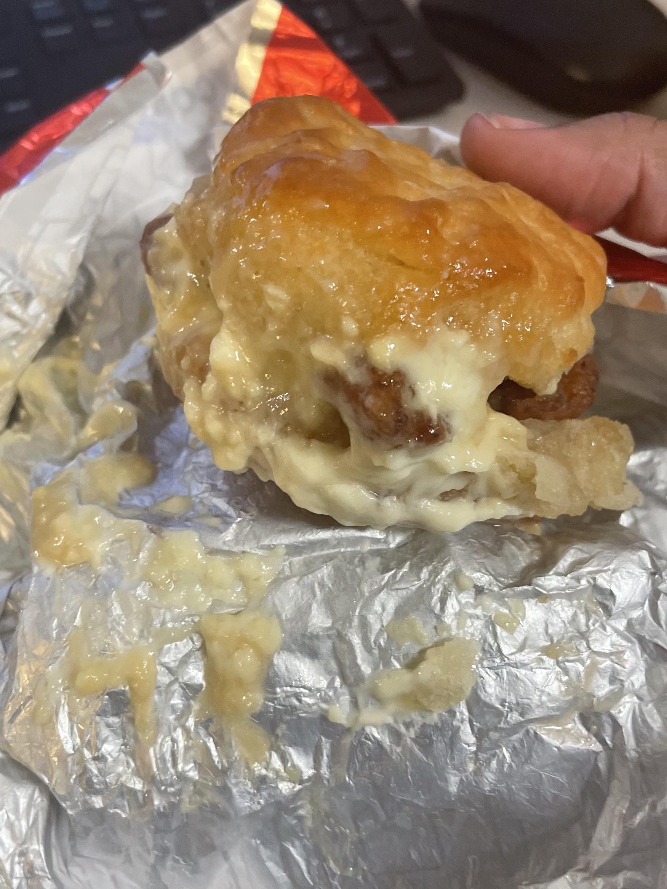 Wendy’s honey butter chicken biscuit (with extra honey 🧈) r