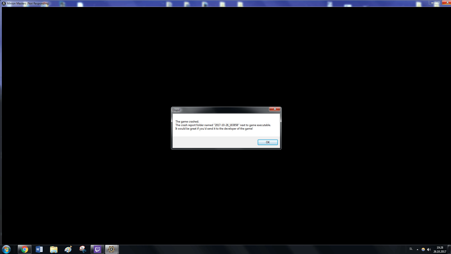 game crashing since last patch r/MinionMasters