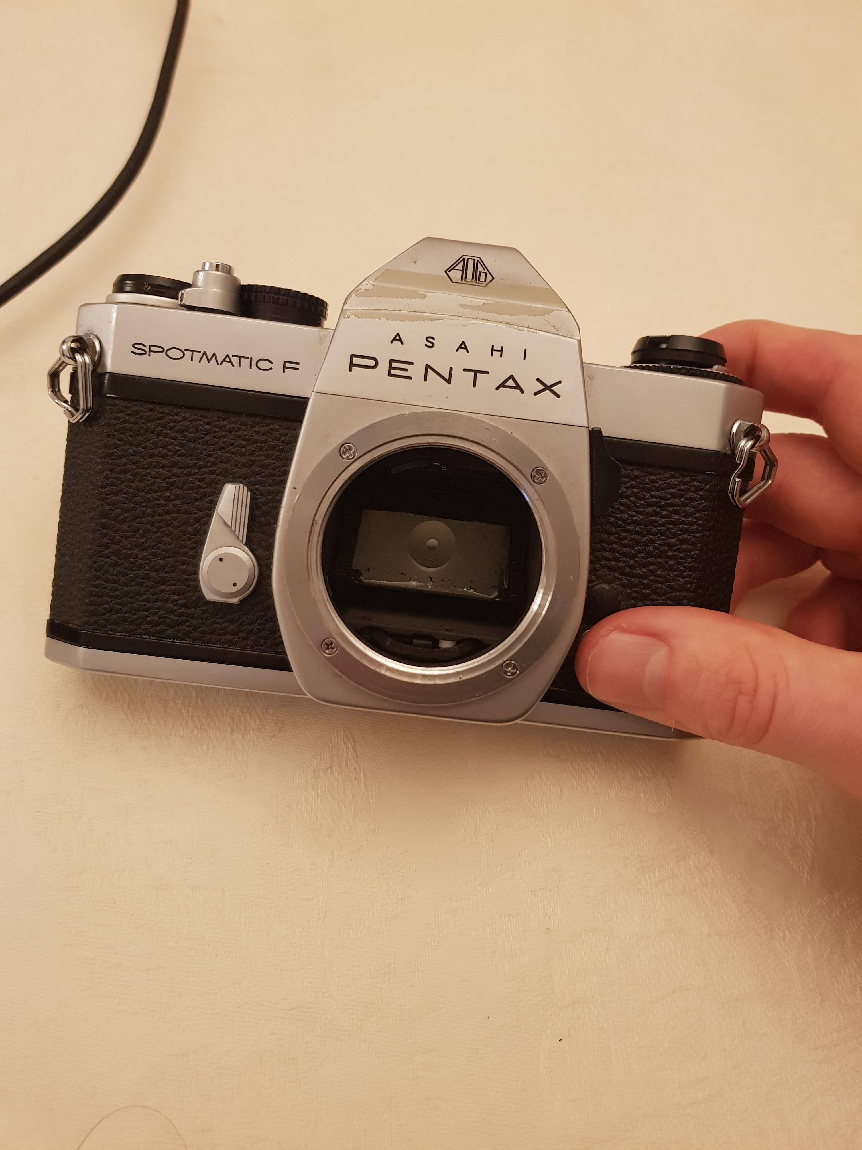 Just did my first camera repair. A pentax spotmatic f with a stuck mirror and a stuck fil