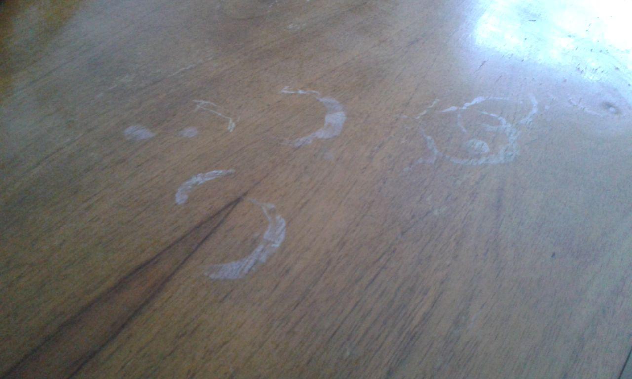 Table lacquer damaged by alcohol what's an easy way to fix this? r/fixit